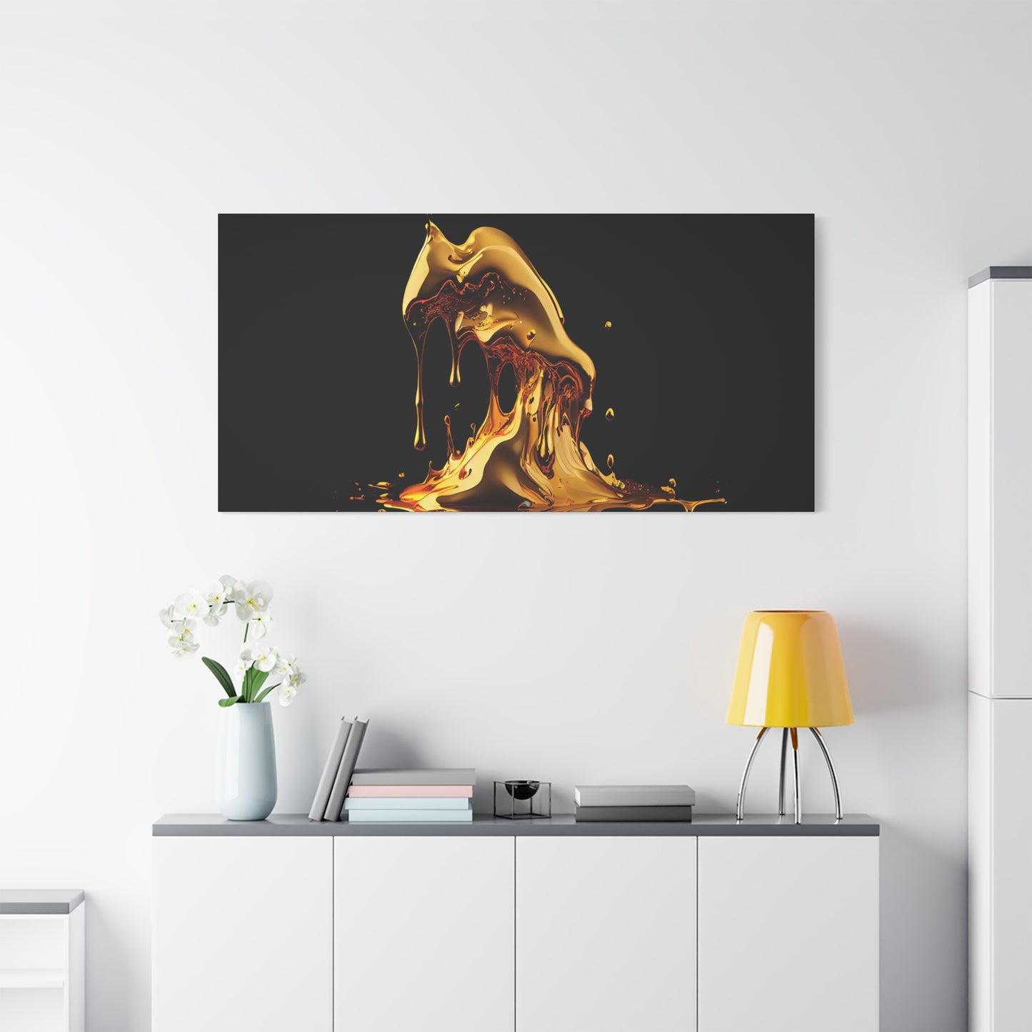 Gold Drip Art Canvas - Modern Wall Decor for Art Lovers