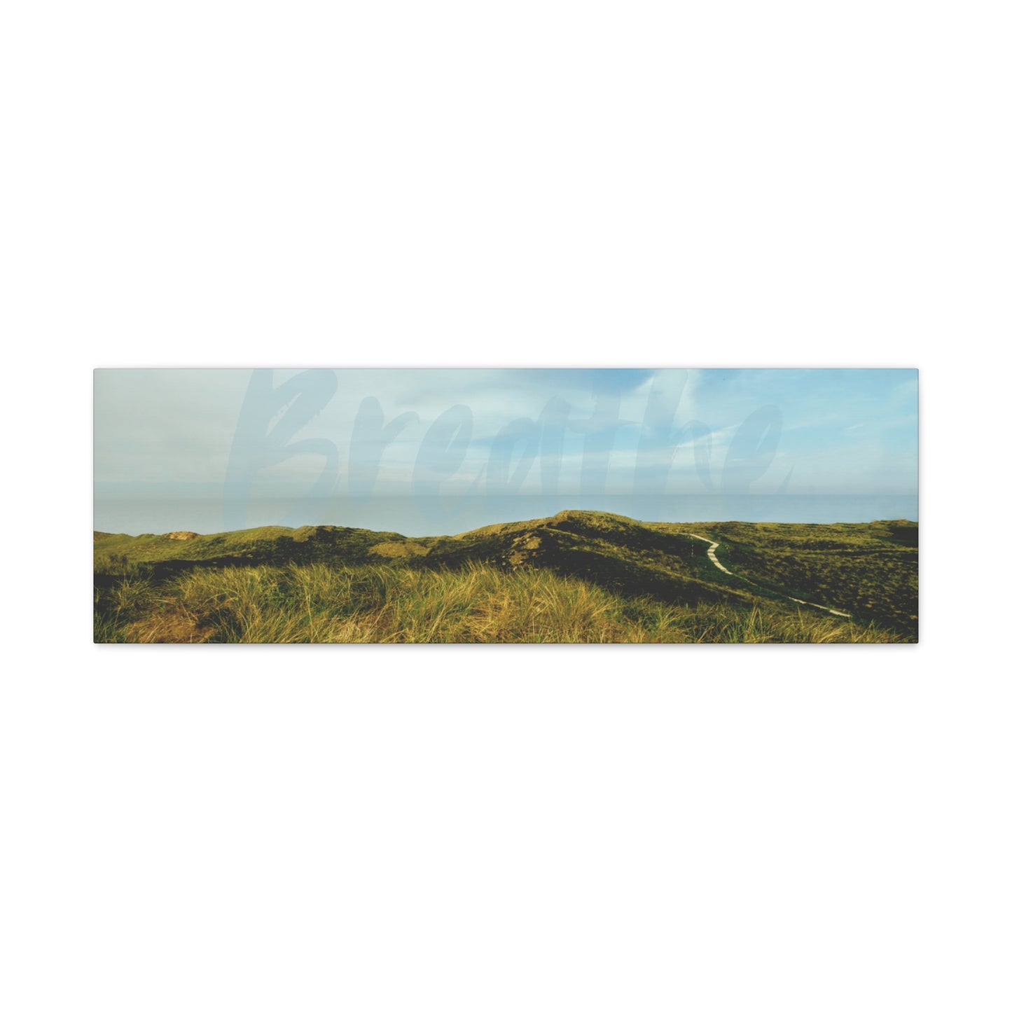 Breathe Motivational Landscape Wall Art – Tranquil Nature Canvas Print for Mindfulness, Meditation, and Home Décor