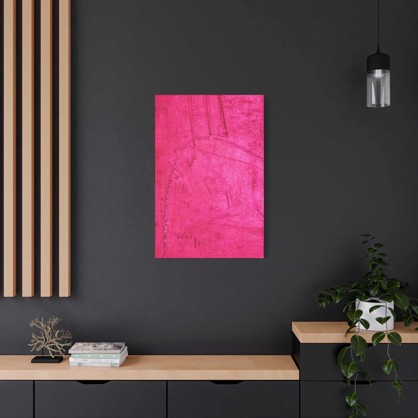 Vibrant Pink Stretched Canvas Art - 1.25" Matte Finish