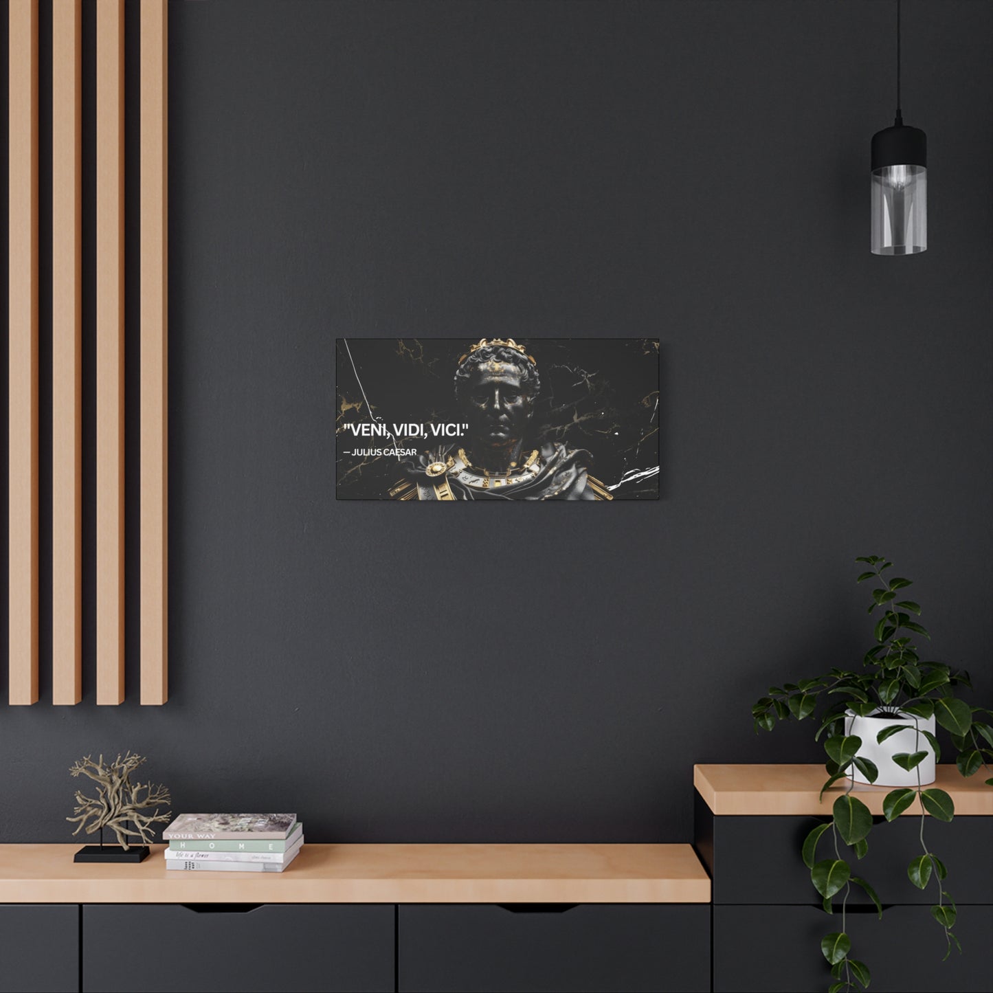 Inspirational Canvas Wall Art – "VENI, VIDI, VICI!" – Julius Caesar Quote