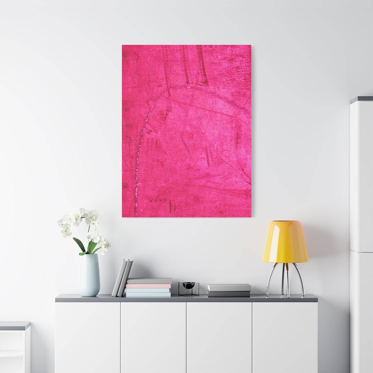 Vibrant Pink Stretched Canvas Art - 1.25" Matte Finish