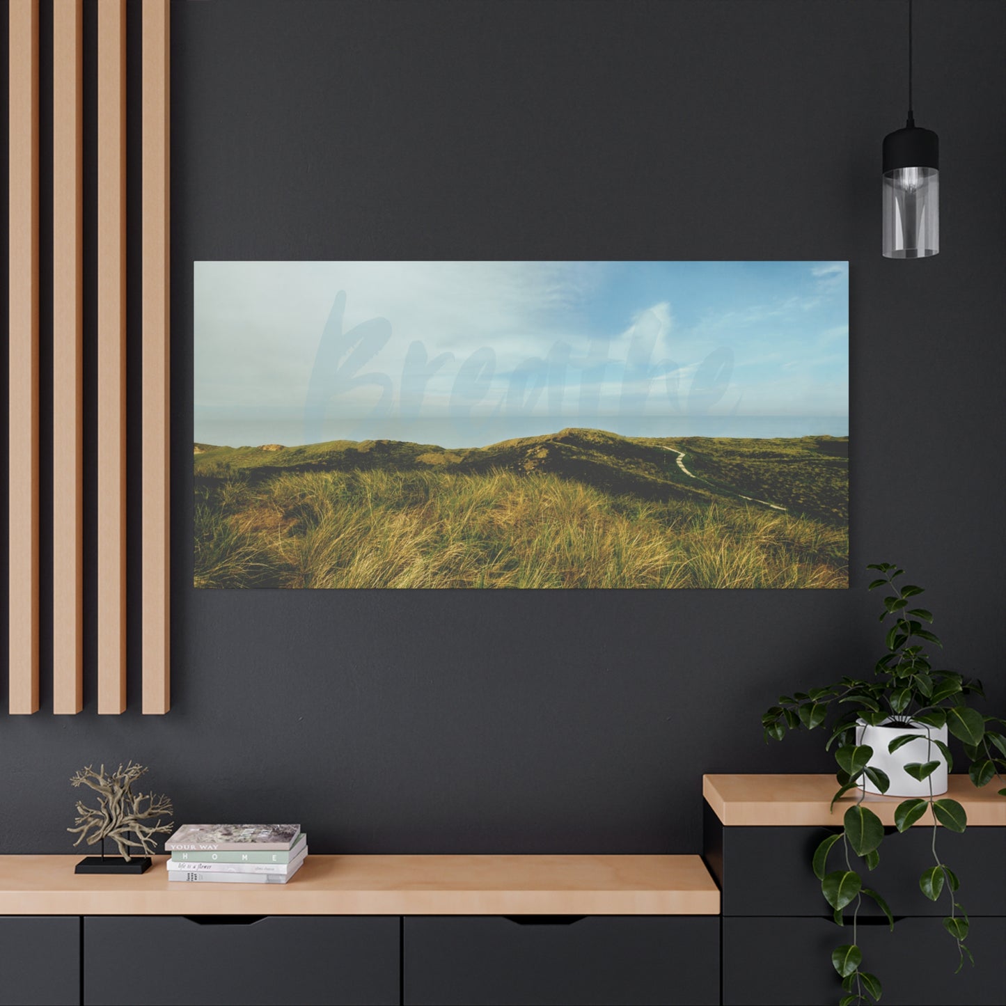 Breathe Motivational Landscape Wall Art – Tranquil Nature Canvas Print for Mindfulness, Meditation, and Home Décor