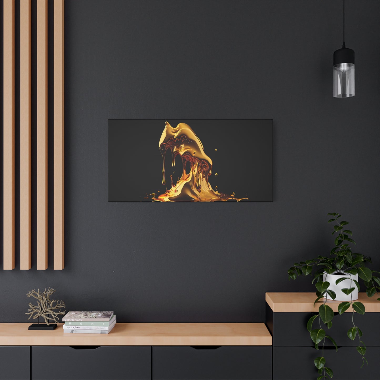 Gold Drip Art Canvas - Modern Wall Decor for Art Lovers