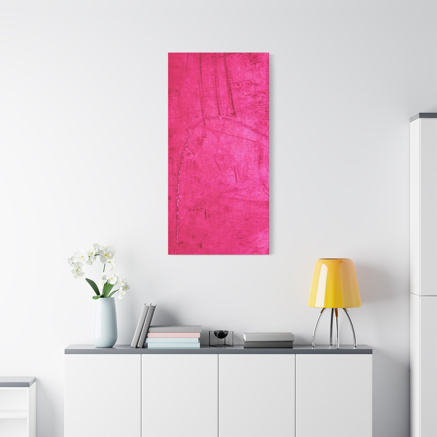 Vibrant Pink Stretched Canvas Art - 1.25" Matte Finish