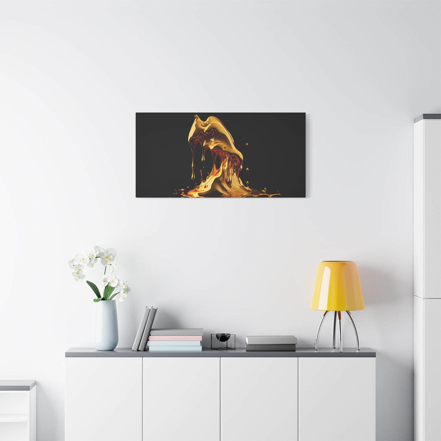 Gold Drip Art Canvas - Modern Wall Decor for Art Lovers