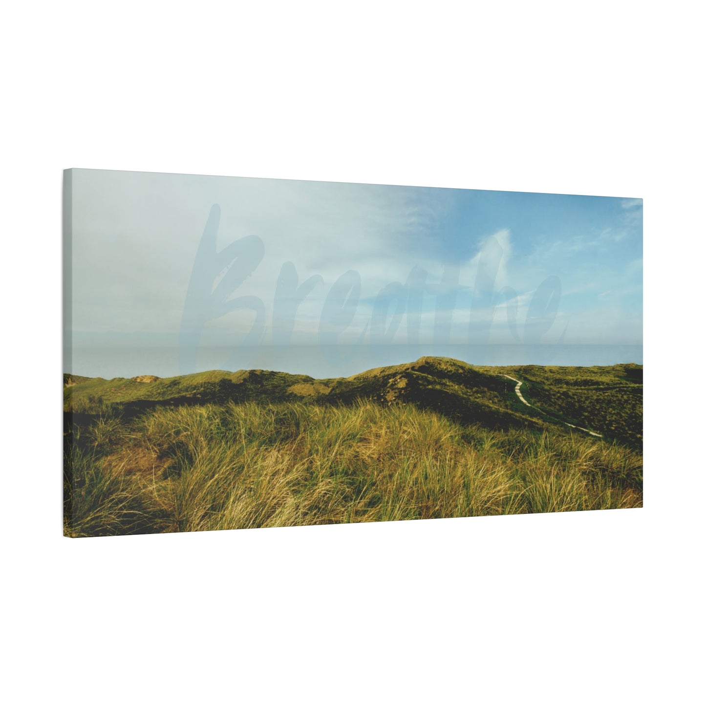 Breathe Motivational Landscape Wall Art – Tranquil Nature Canvas Print for Mindfulness, Meditation, and Home Décor