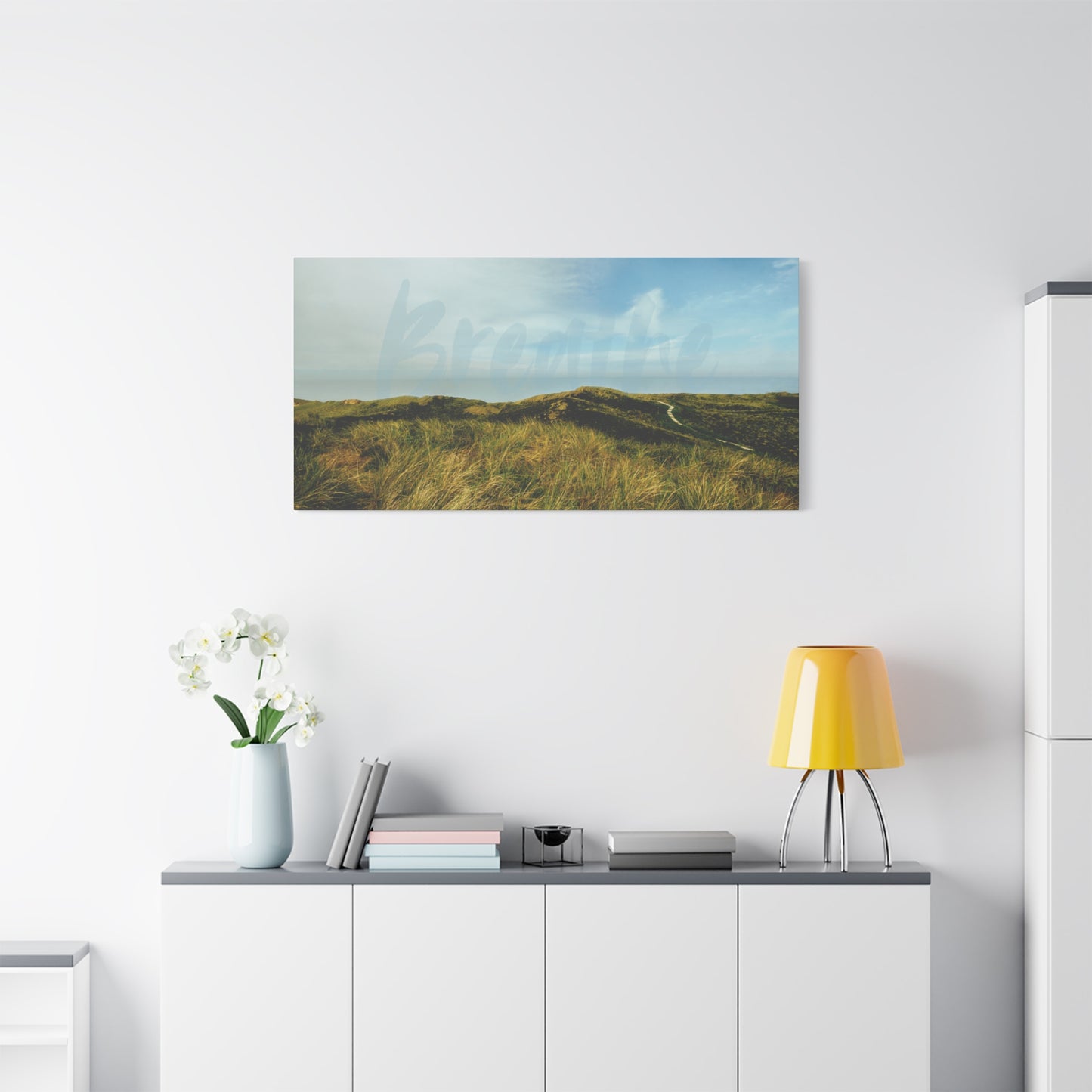 Breathe Motivational Landscape Wall Art – Tranquil Nature Canvas Print for Mindfulness, Meditation, and Home Décor