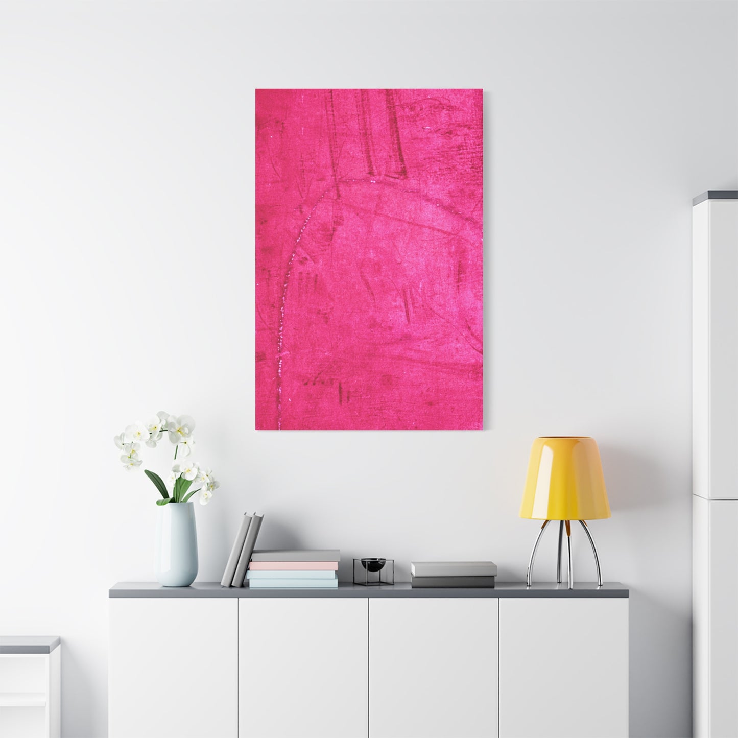 Vibrant Pink Stretched Canvas Art - 1.25" Matte Finish