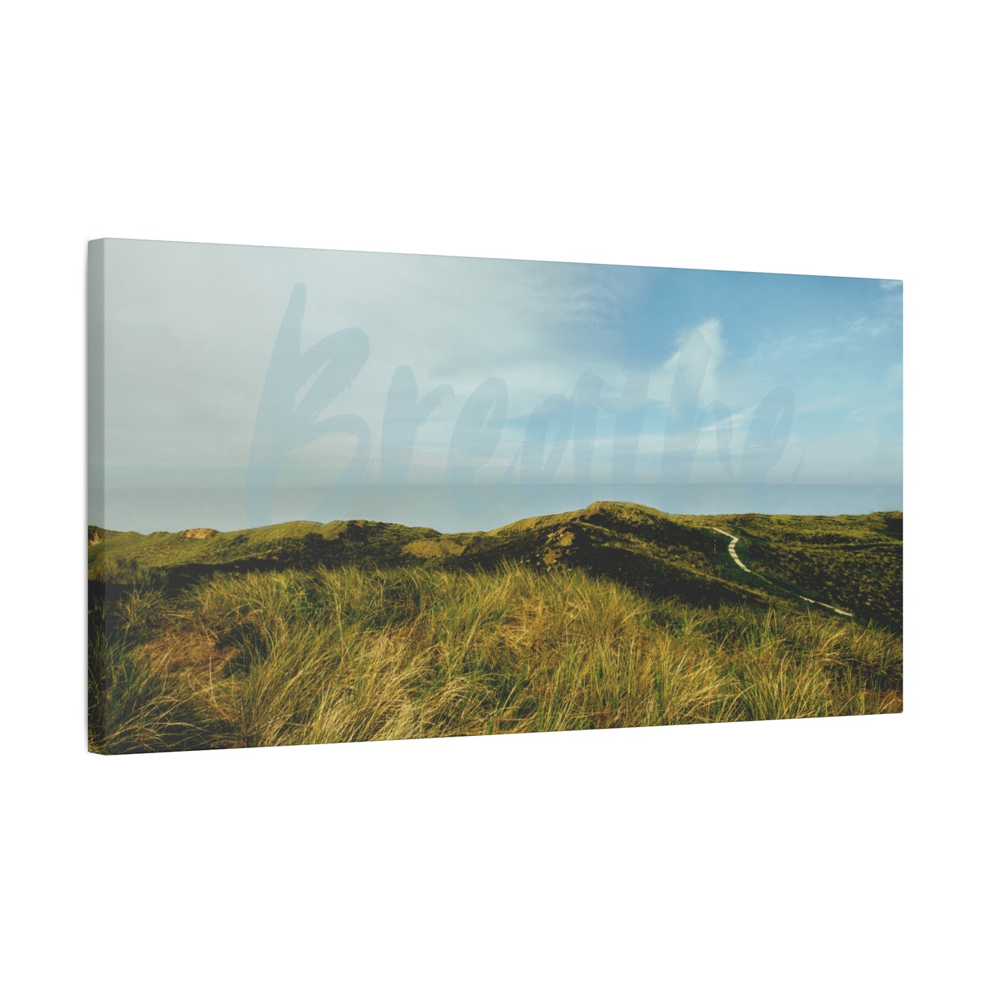 Breathe Motivational Landscape Wall Art – Tranquil Nature Canvas Print for Mindfulness, Meditation, and Home Décor