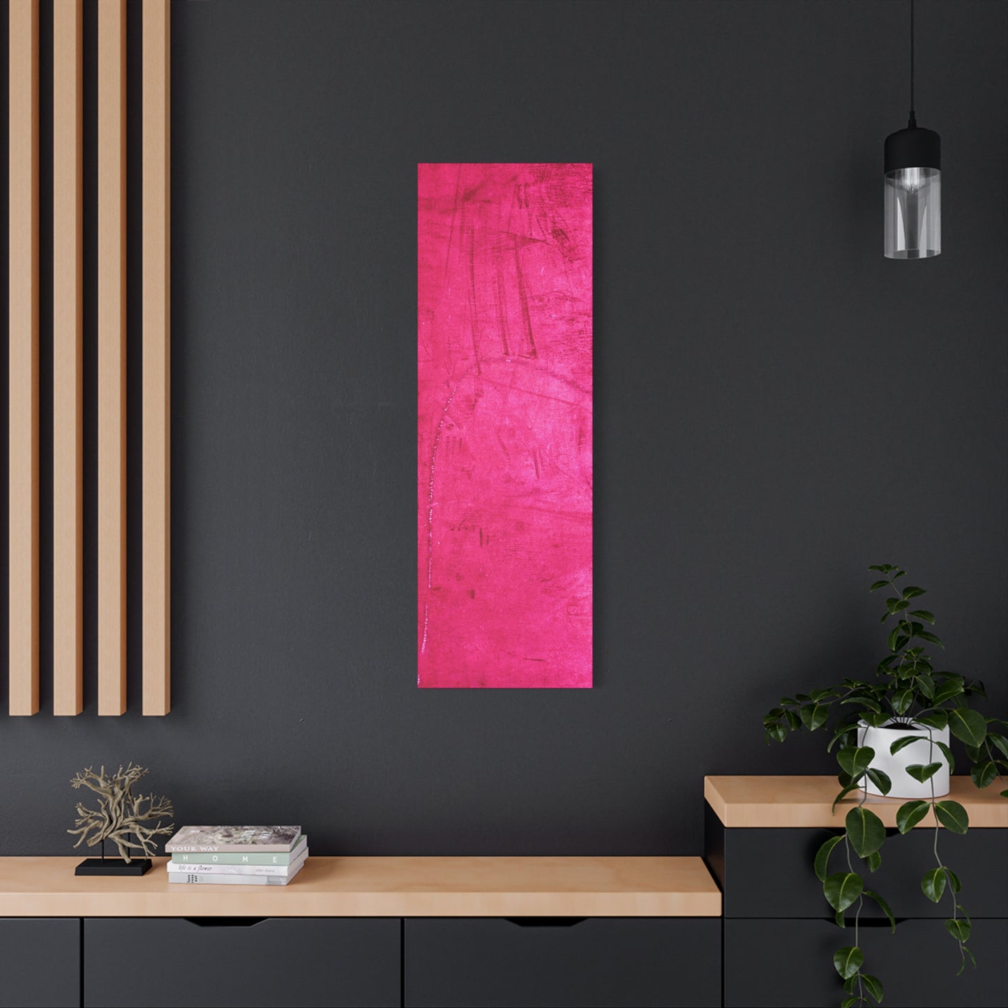 Vibrant Pink Stretched Canvas Art - 1.25" Matte Finish