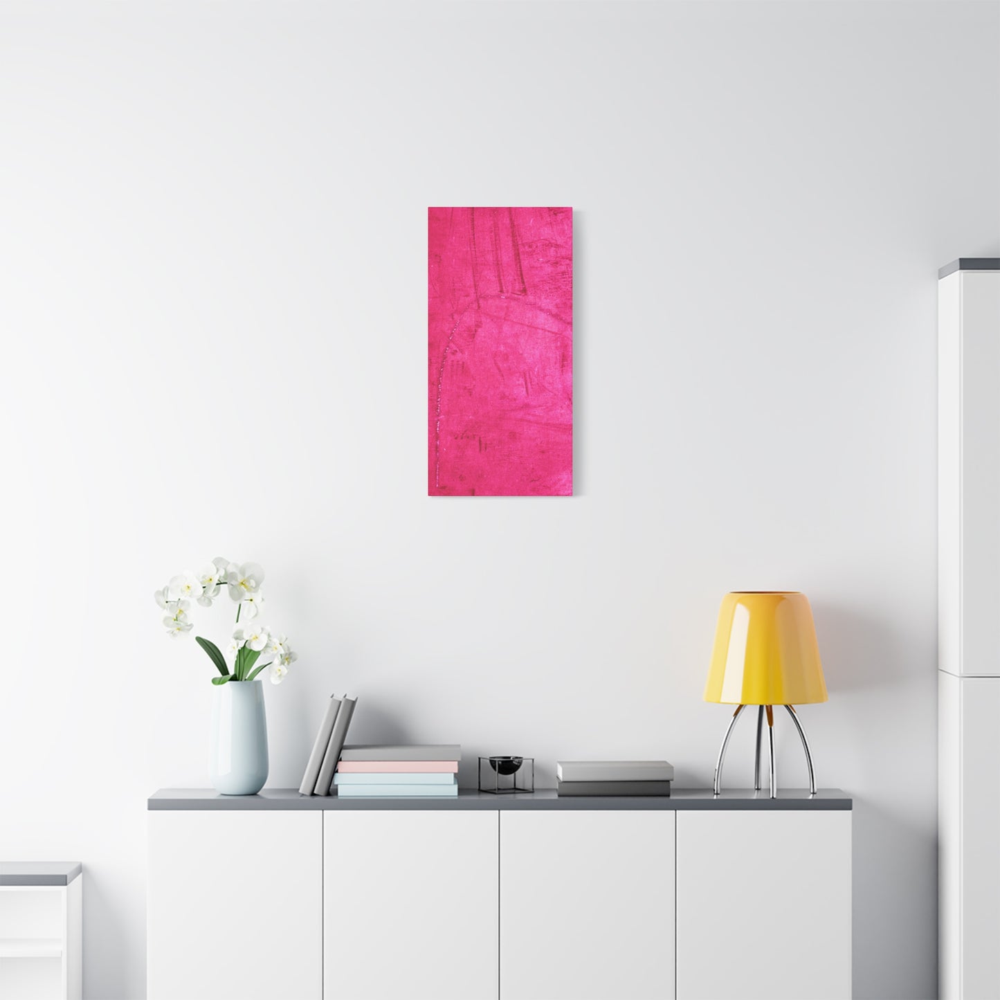 Vibrant Pink Stretched Canvas Art - 1.25" Matte Finish