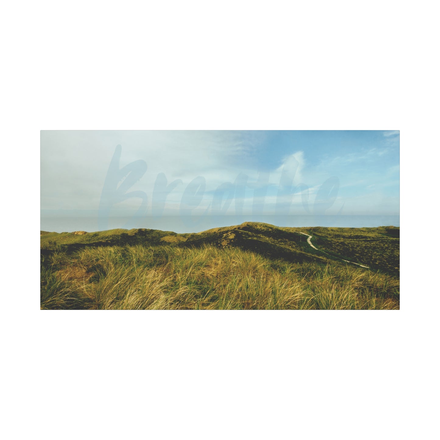 Breathe Motivational Landscape Wall Art – Tranquil Nature Canvas Print for Mindfulness, Meditation, and Home Décor