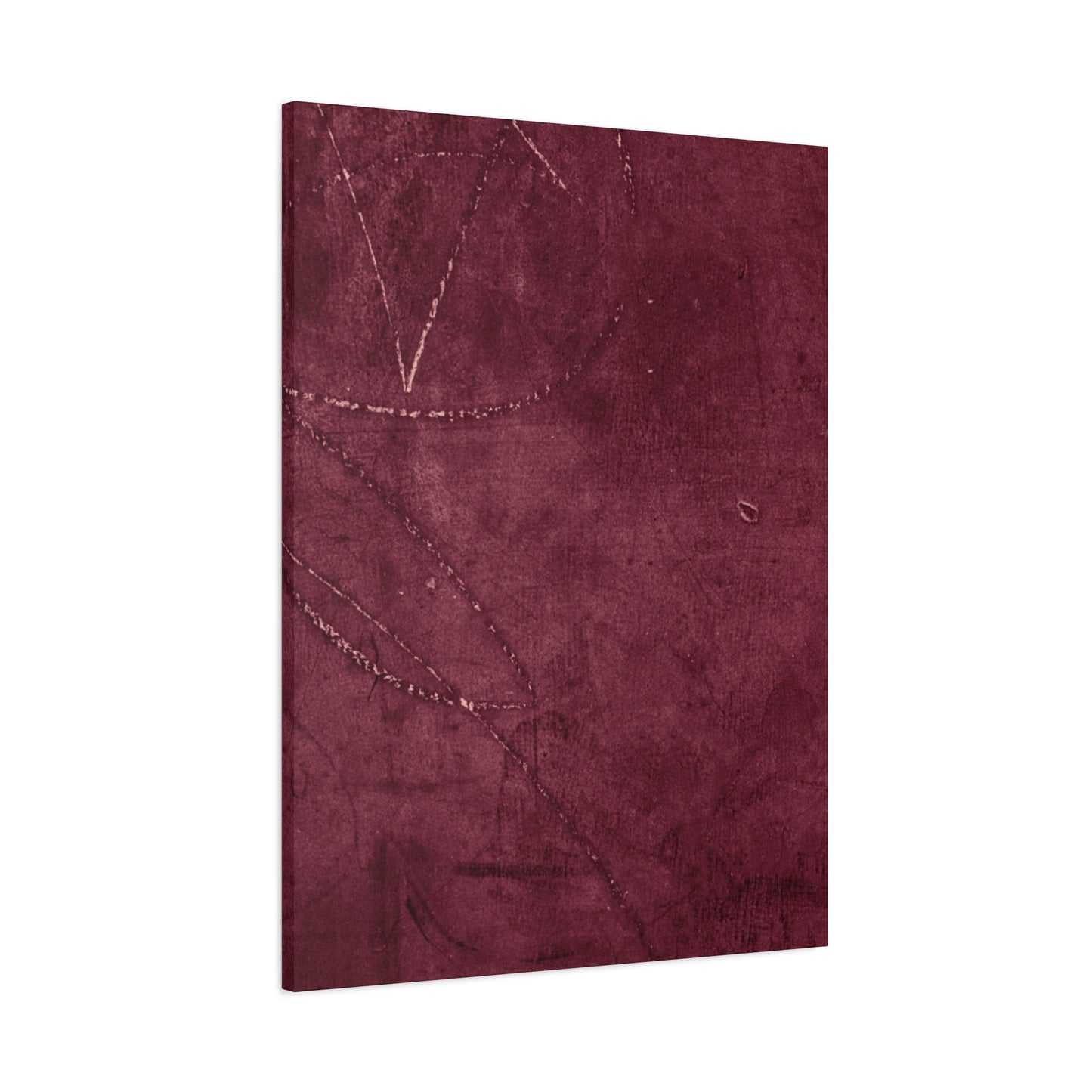Modern Abstract Wall Art Canvas Print - Matte Burgundy Design