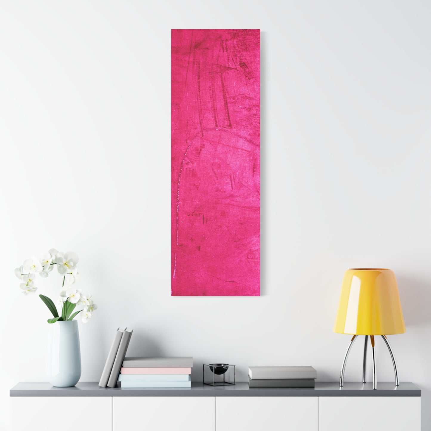 Vibrant Pink Stretched Canvas Art - 1.25" Matte Finish