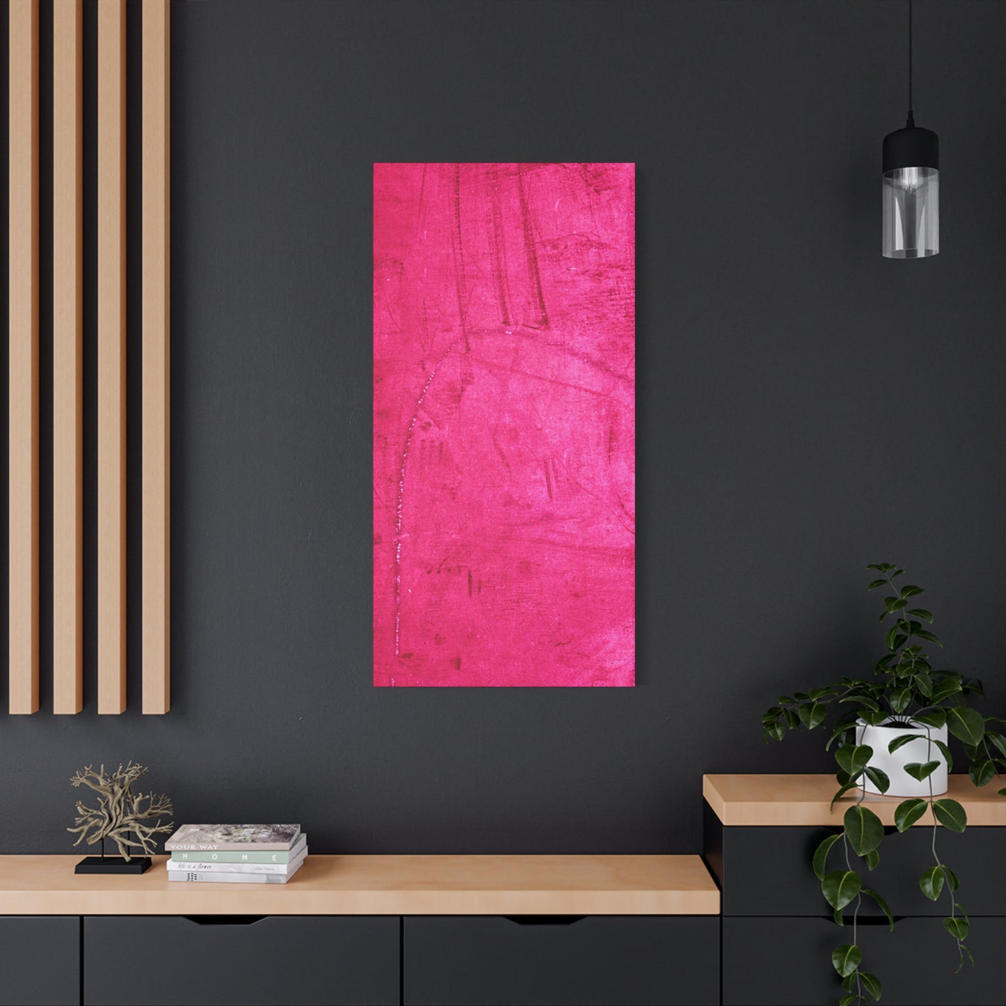 Vibrant Pink Stretched Canvas Art - 1.25" Matte Finish
