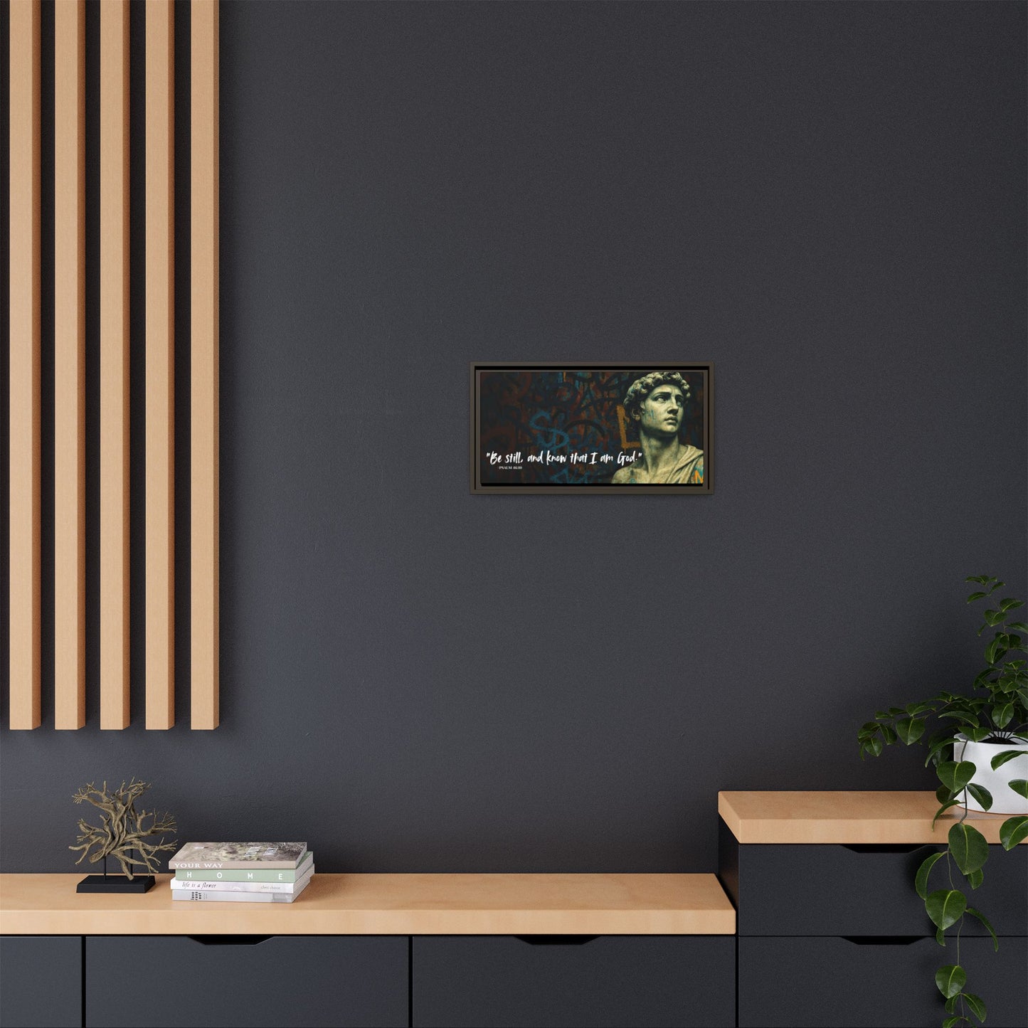 "Be Still and Know" – Psalm 46:10 Graffiti-Inspired Statue Wall Art