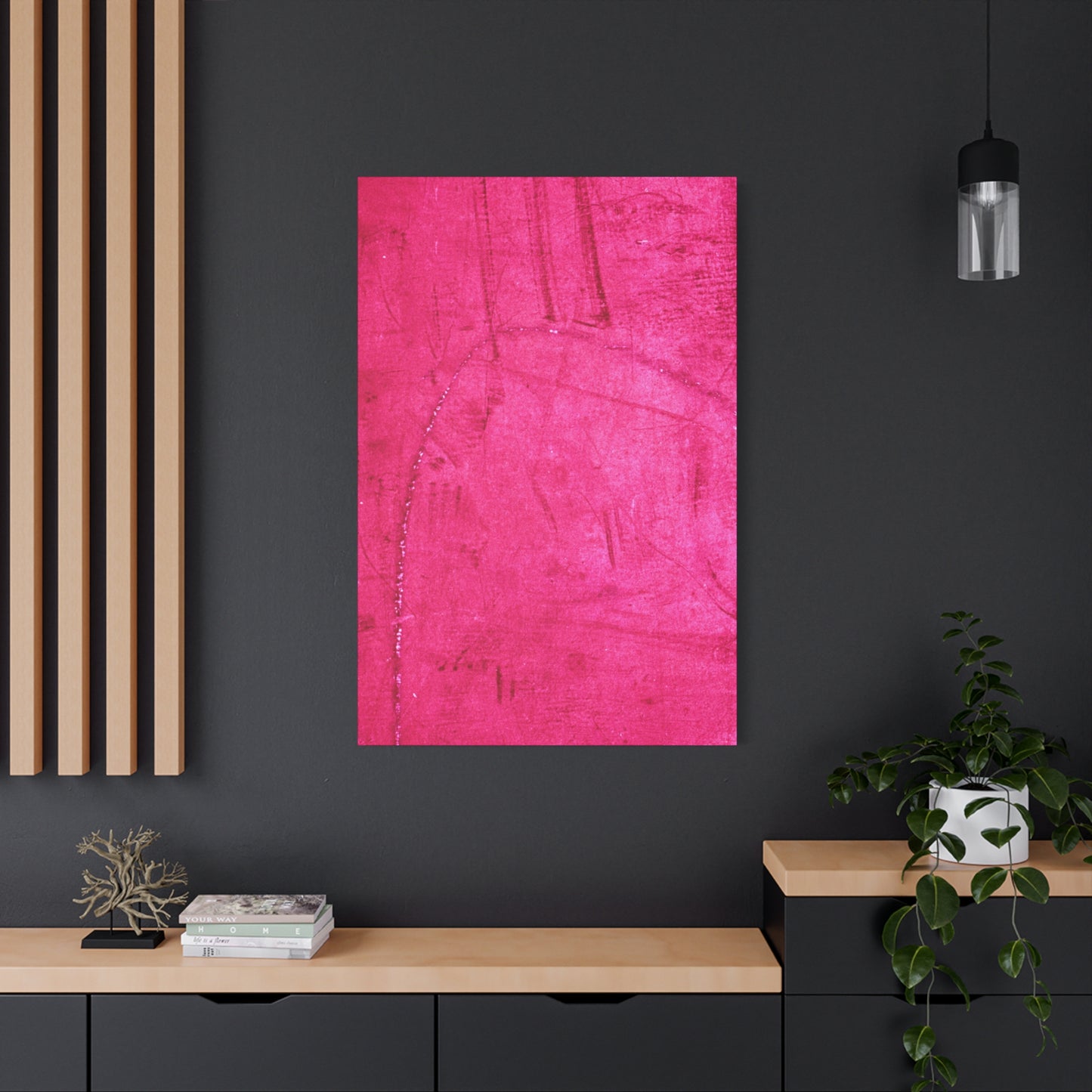 Vibrant Pink Stretched Canvas Art - 1.25" Matte Finish