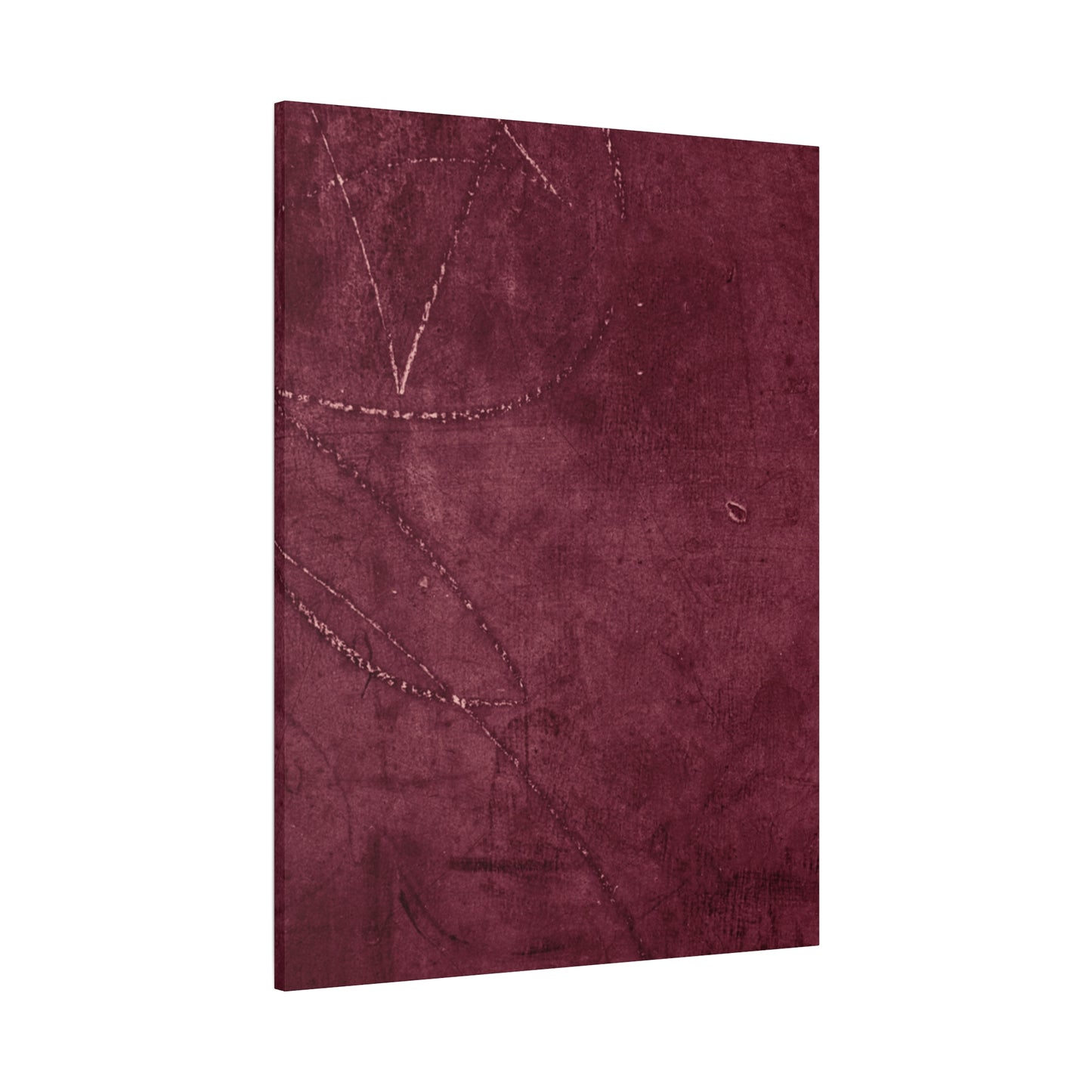 Modern Abstract Wall Art Canvas Print - Matte Burgundy Design