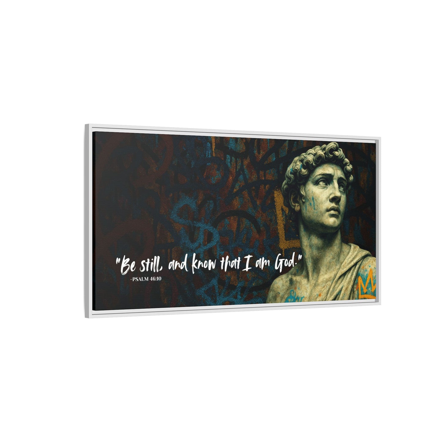 "Be Still and Know" – Psalm 46:10 Graffiti-Inspired Statue Wall Art