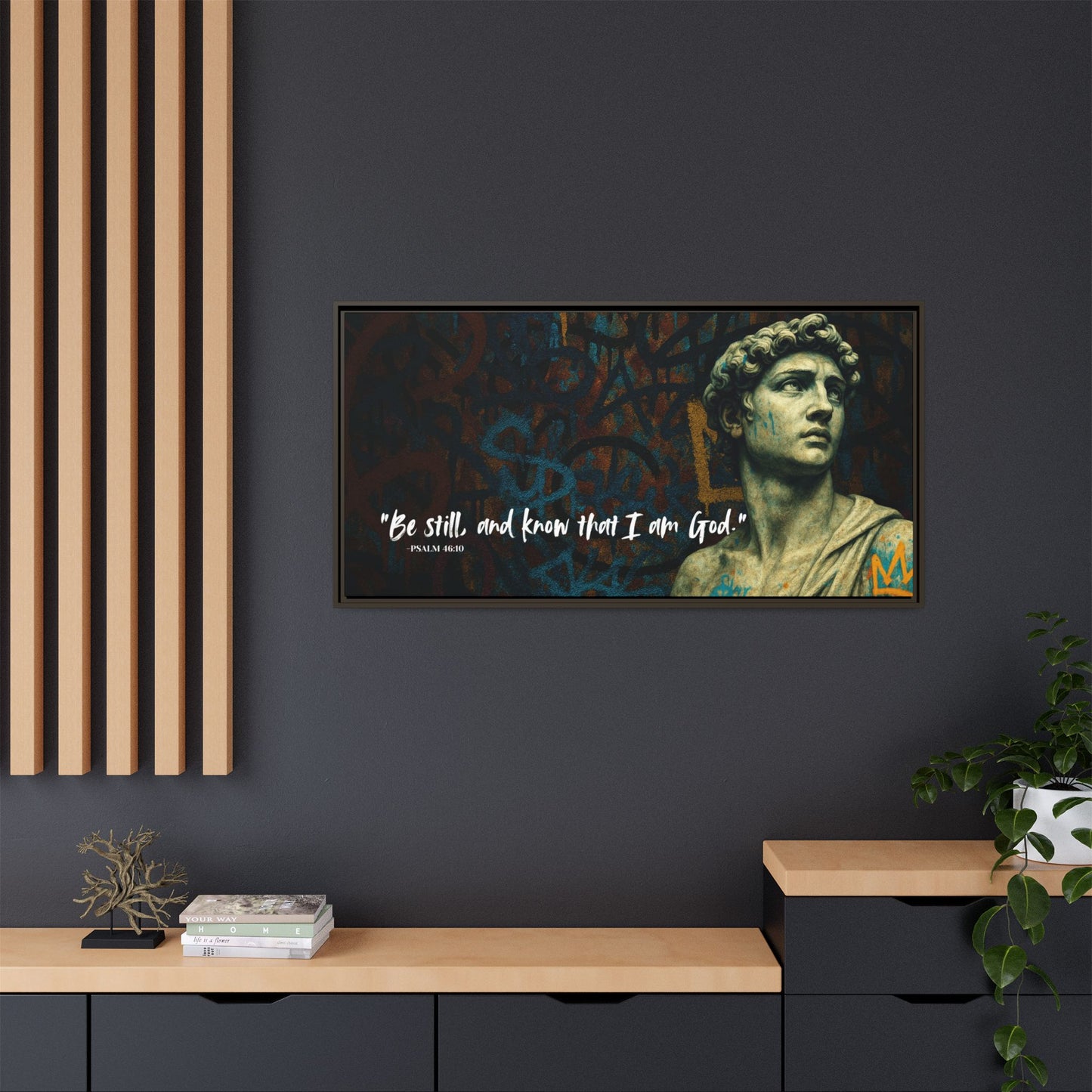 "Be Still and Know" – Psalm 46:10 Graffiti-Inspired Statue Wall Art