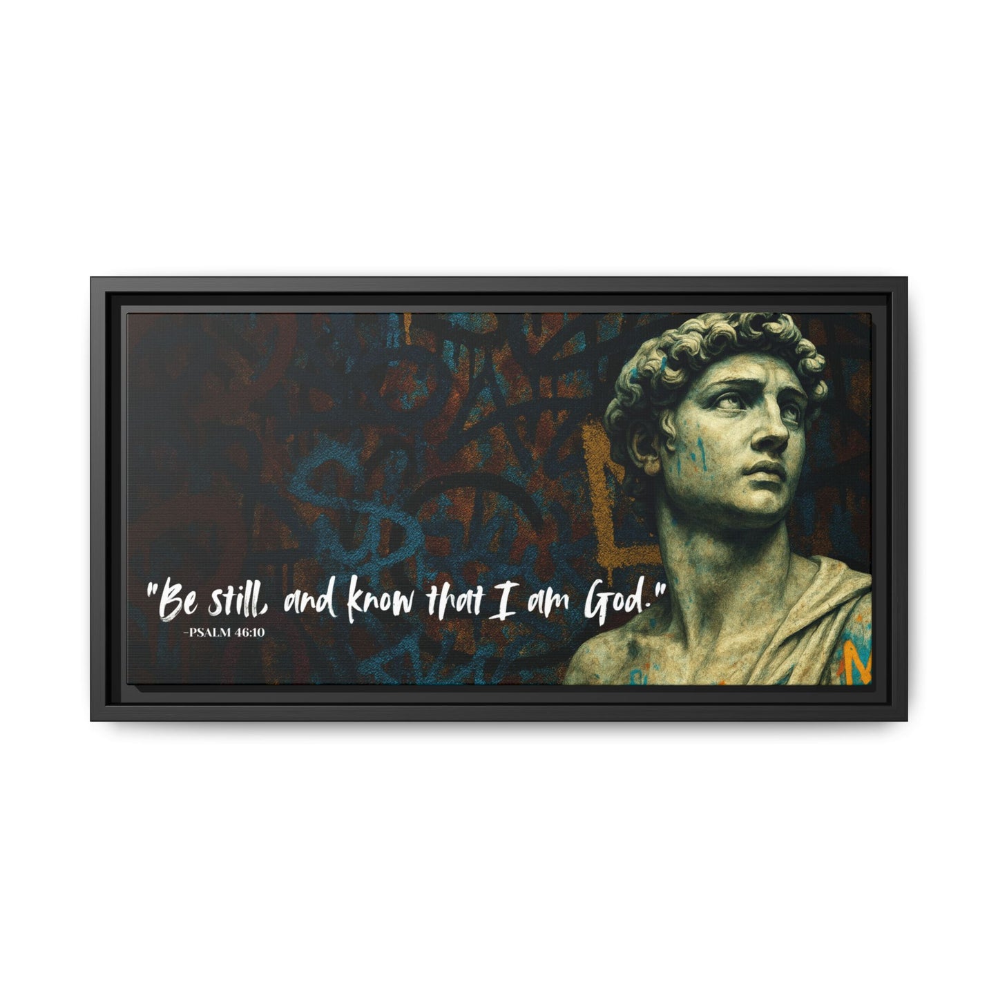 "Be Still and Know" – Psalm 46:10 Graffiti-Inspired Statue Wall Art