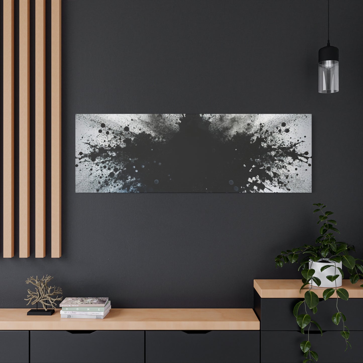 Abstract Ink Splash Wall Art, Modern Decor for Home, Office, Art Lovers, Black and White Canvas Print, Artistic Gift Idea