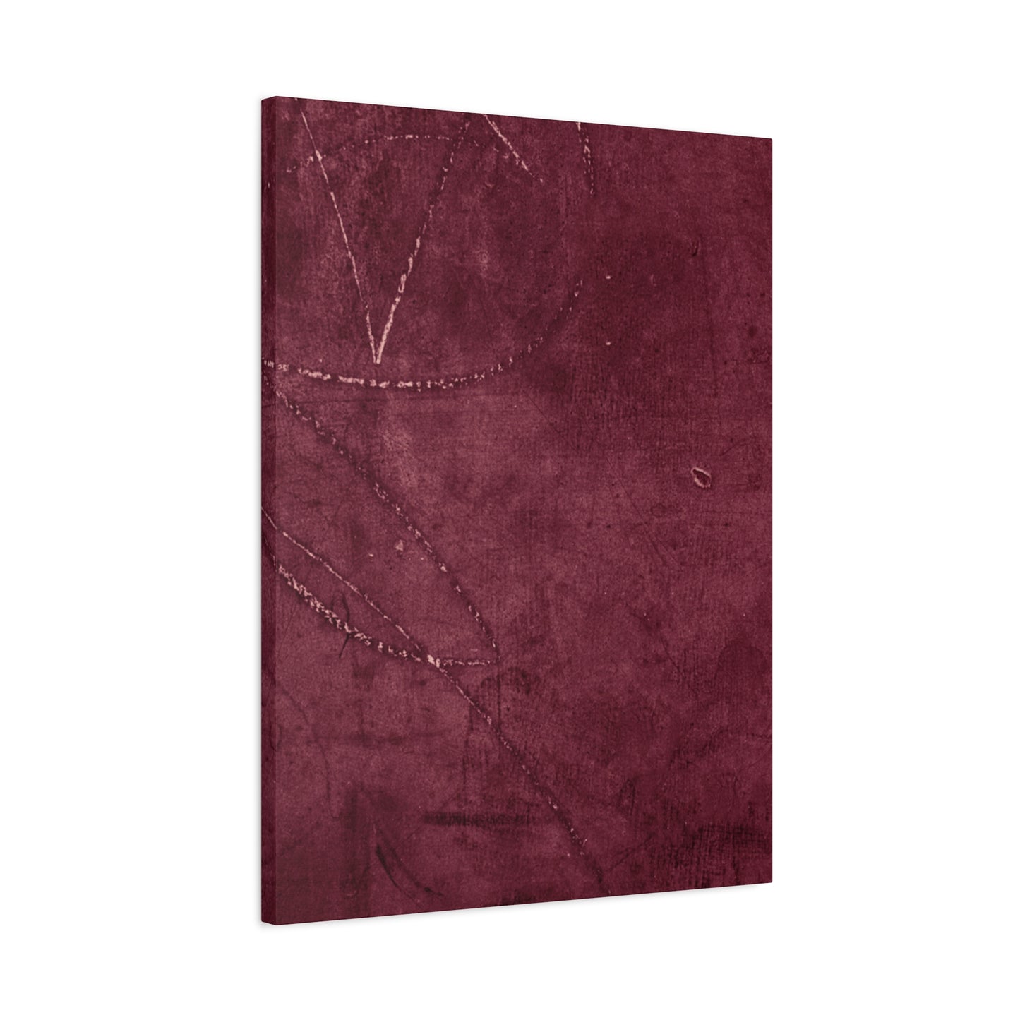 Modern Abstract Wall Art Canvas Print - Matte Burgundy Design
