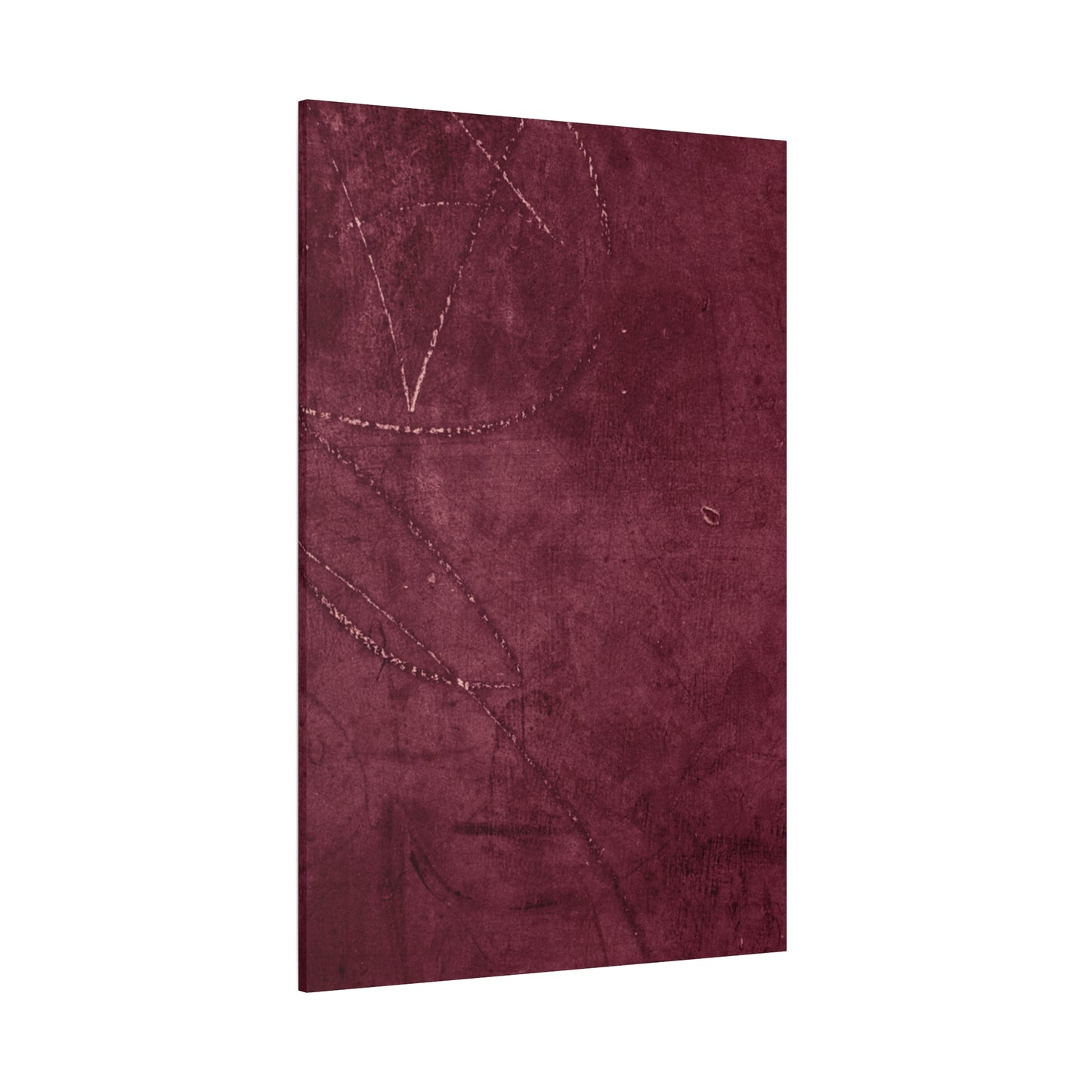 Modern Abstract Wall Art Canvas Print - Matte Burgundy Design