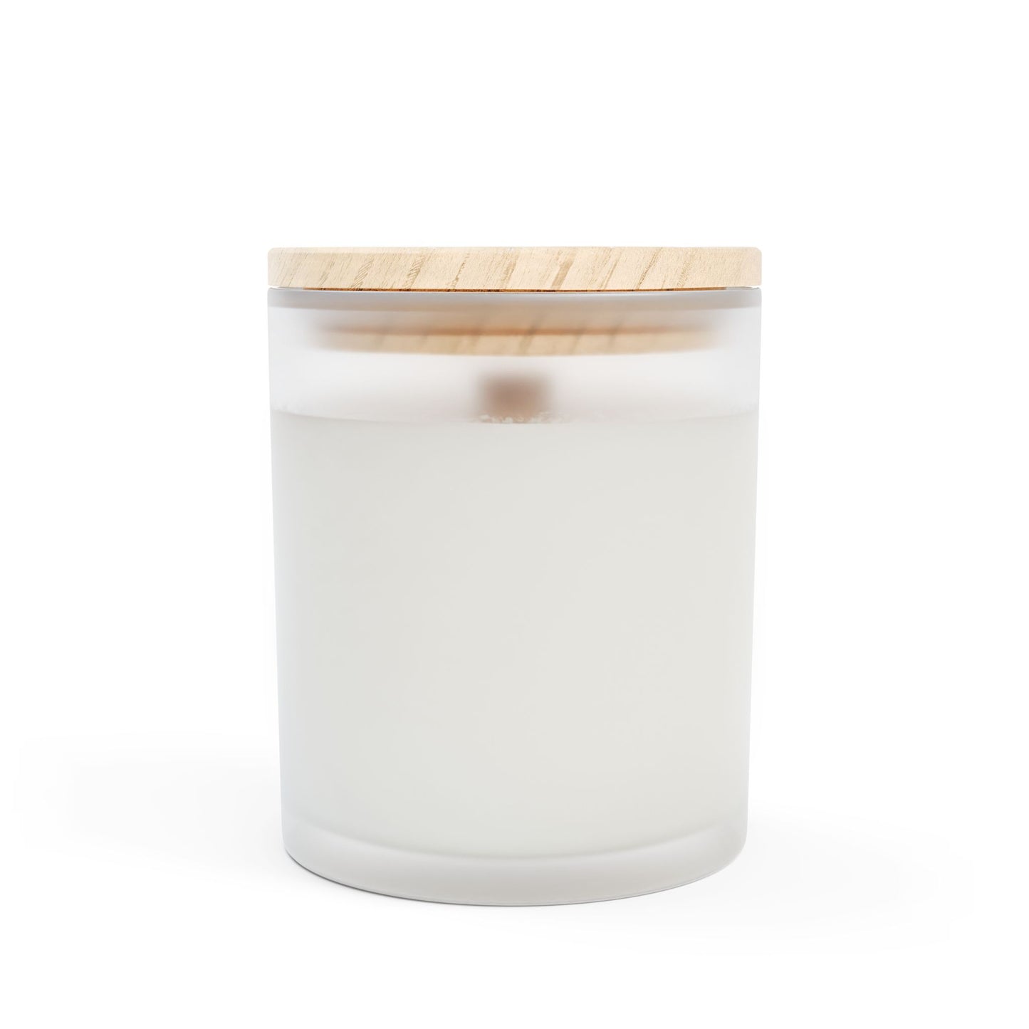 Cozy Natural 11oz Frosted Glass Candle with Scenic Design