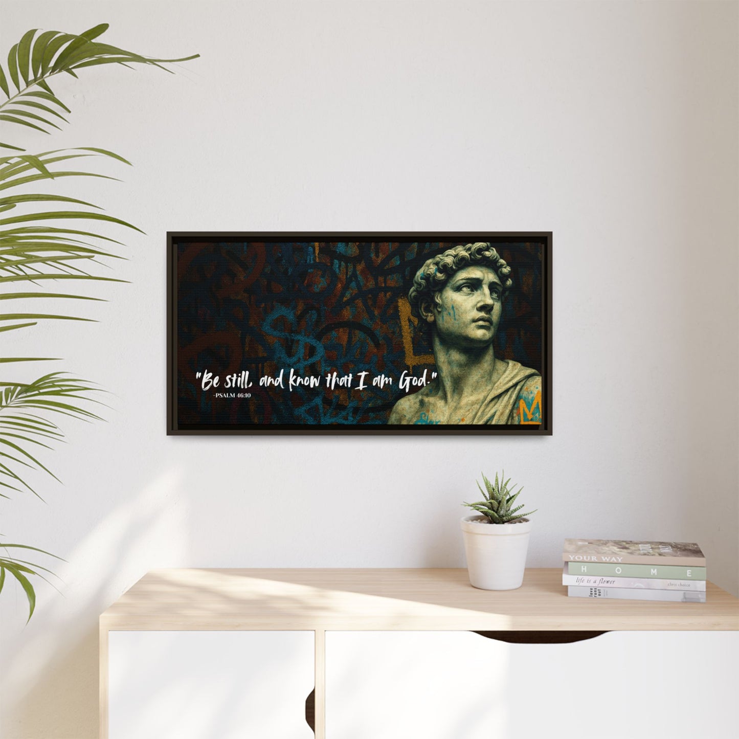 "Be Still and Know" – Psalm 46:10 Graffiti-Inspired Statue Wall Art