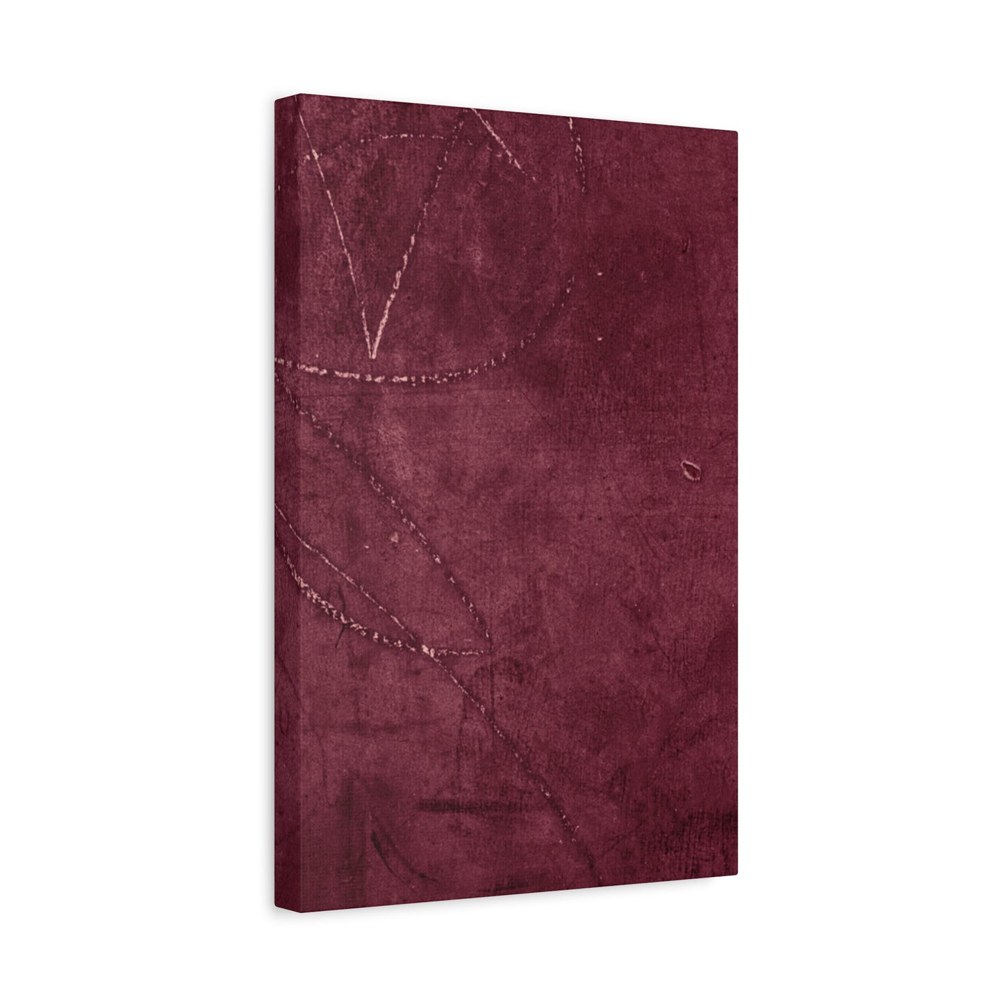 Modern Abstract Wall Art Canvas Print - Matte Burgundy Design