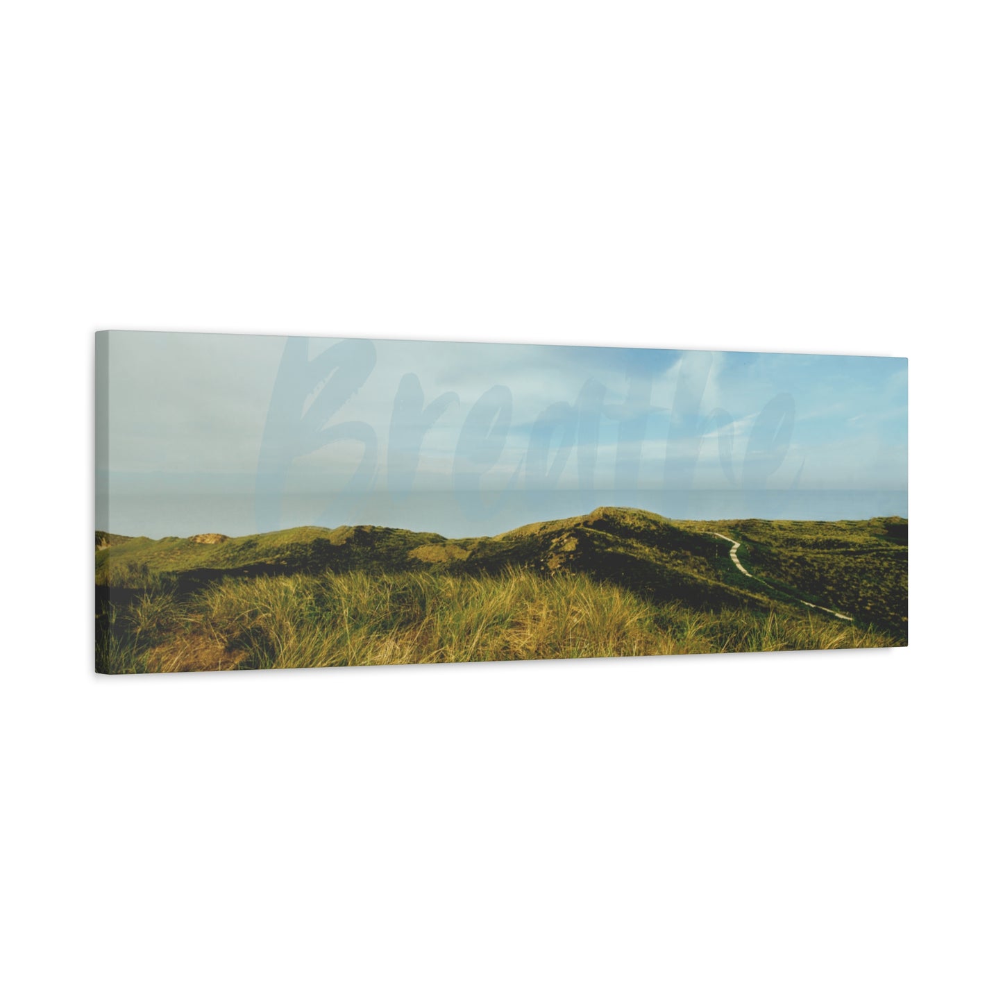 Breathe Motivational Landscape Wall Art – Tranquil Nature Canvas Print for Mindfulness, Meditation, and Home Décor