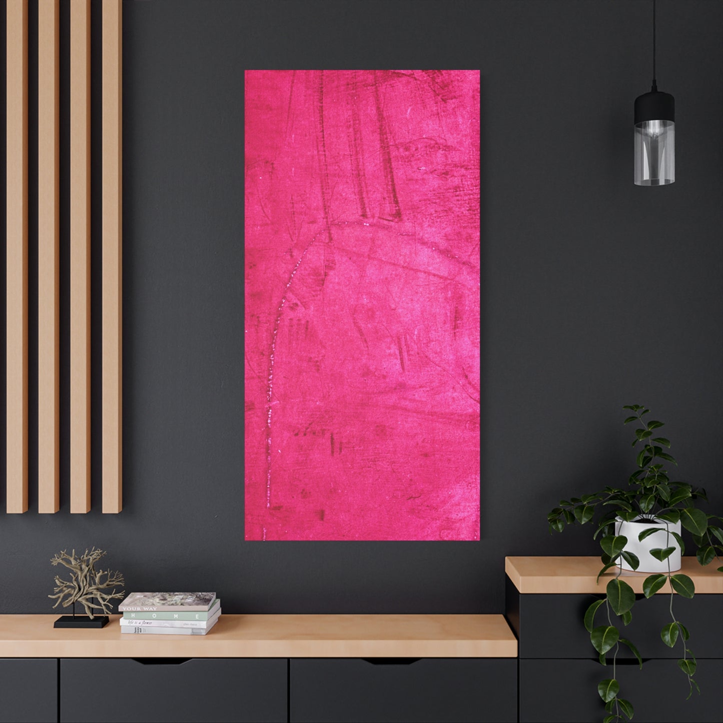 Vibrant Pink Stretched Canvas Art - 1.25" Matte Finish