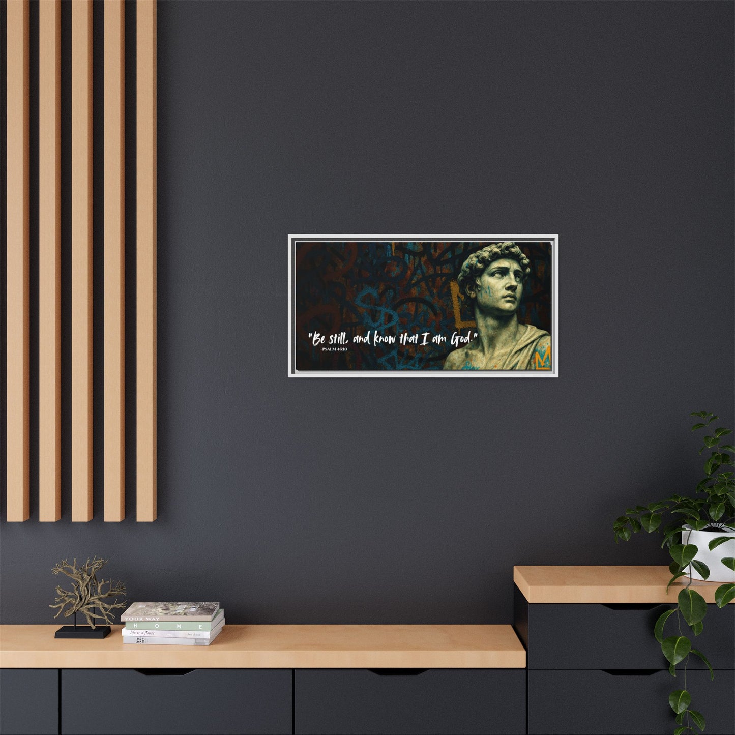 "Be Still and Know" – Psalm 46:10 Graffiti-Inspired Statue Wall Art
