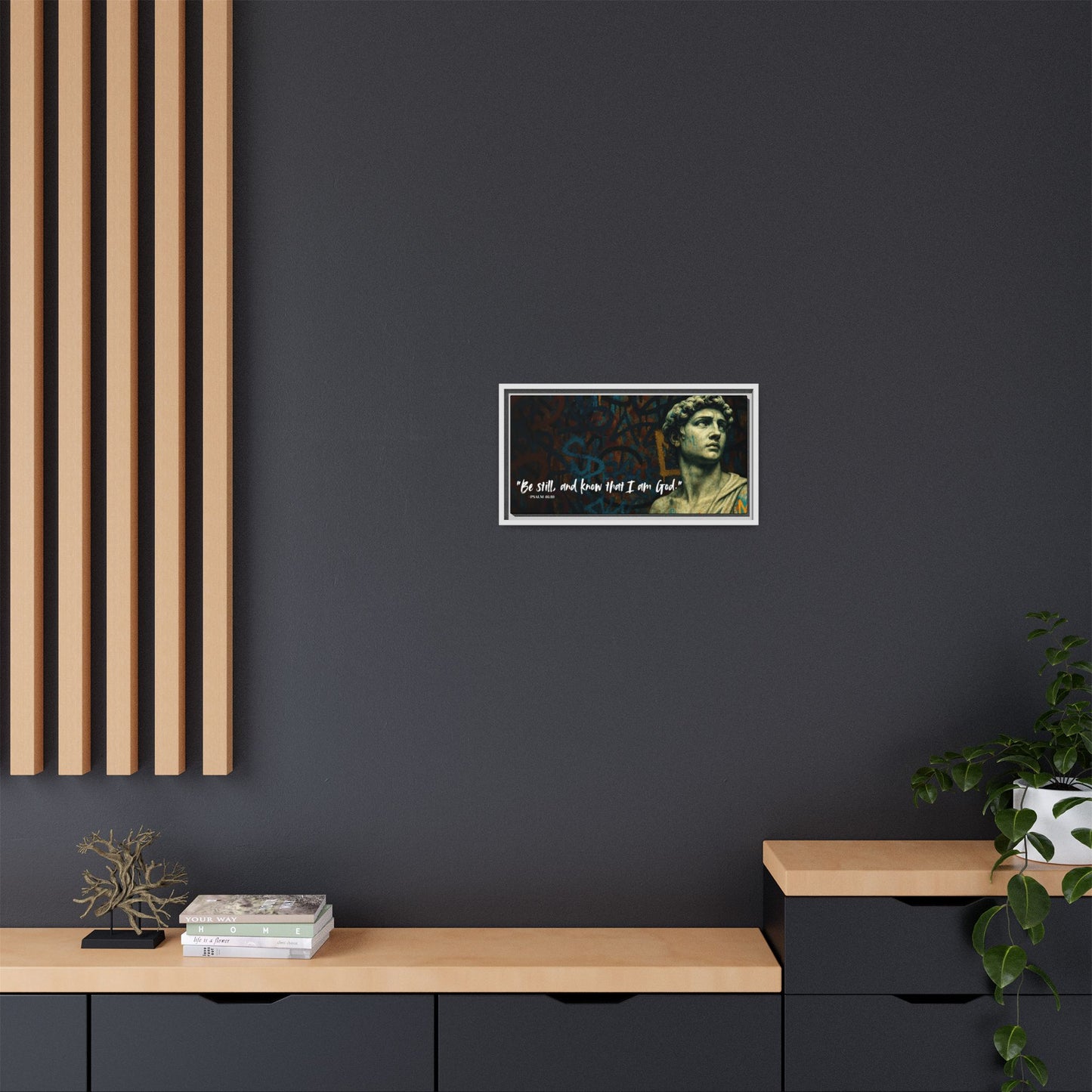 "Be Still and Know" – Psalm 46:10 Graffiti-Inspired Statue Wall Art