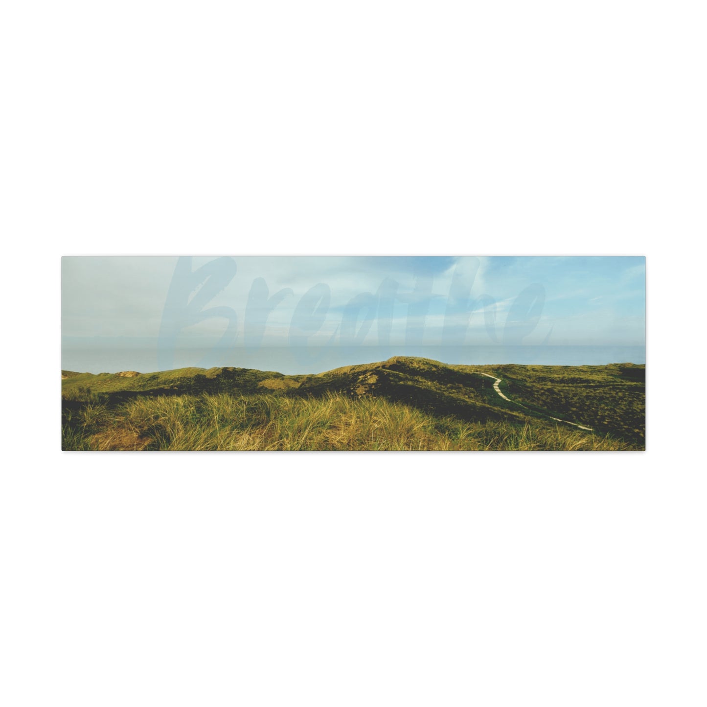 Breathe Motivational Landscape Wall Art – Tranquil Nature Canvas Print for Mindfulness, Meditation, and Home Décor