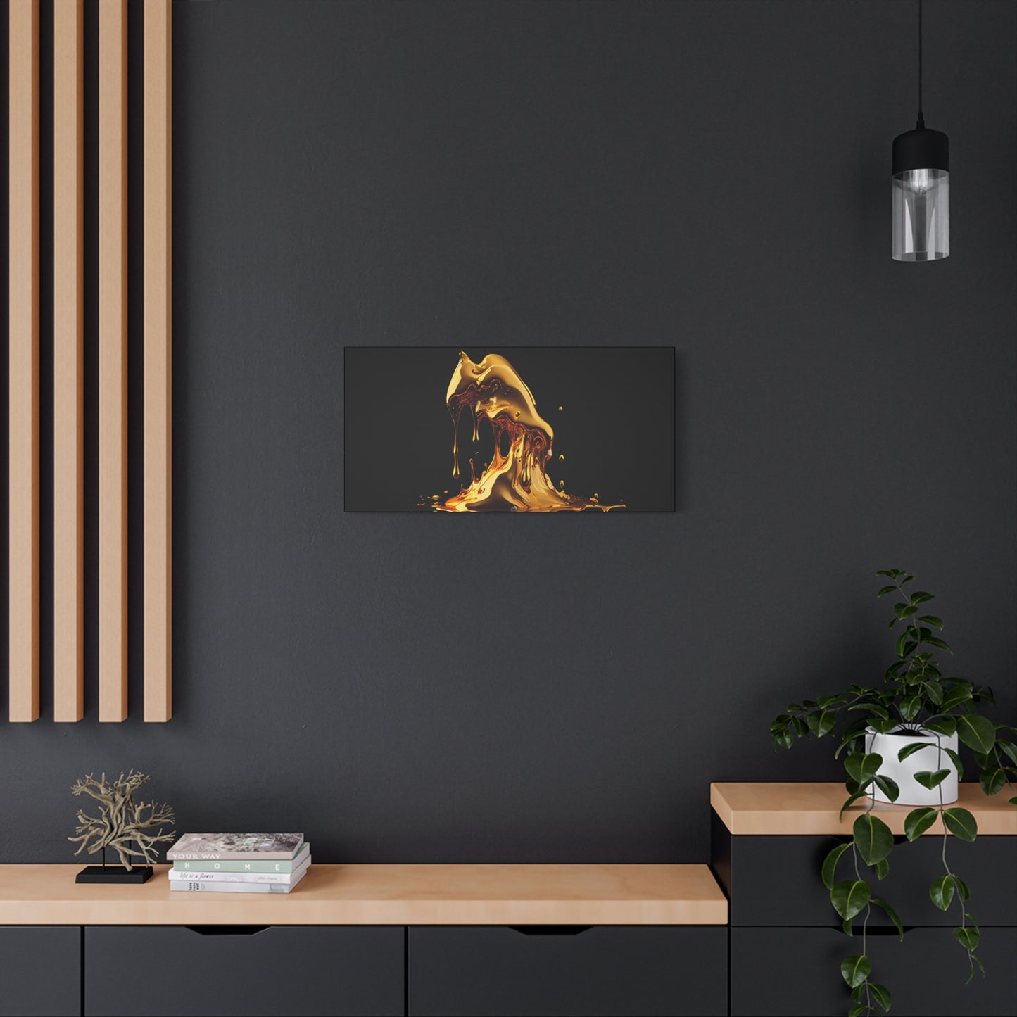 Gold Drip Art Canvas - Modern Wall Decor for Art Lovers
