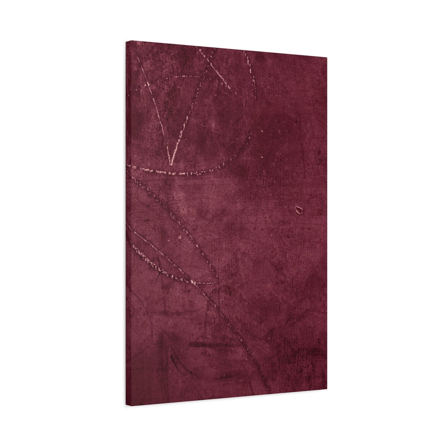 Modern Abstract Wall Art Canvas Print - Matte Burgundy Design