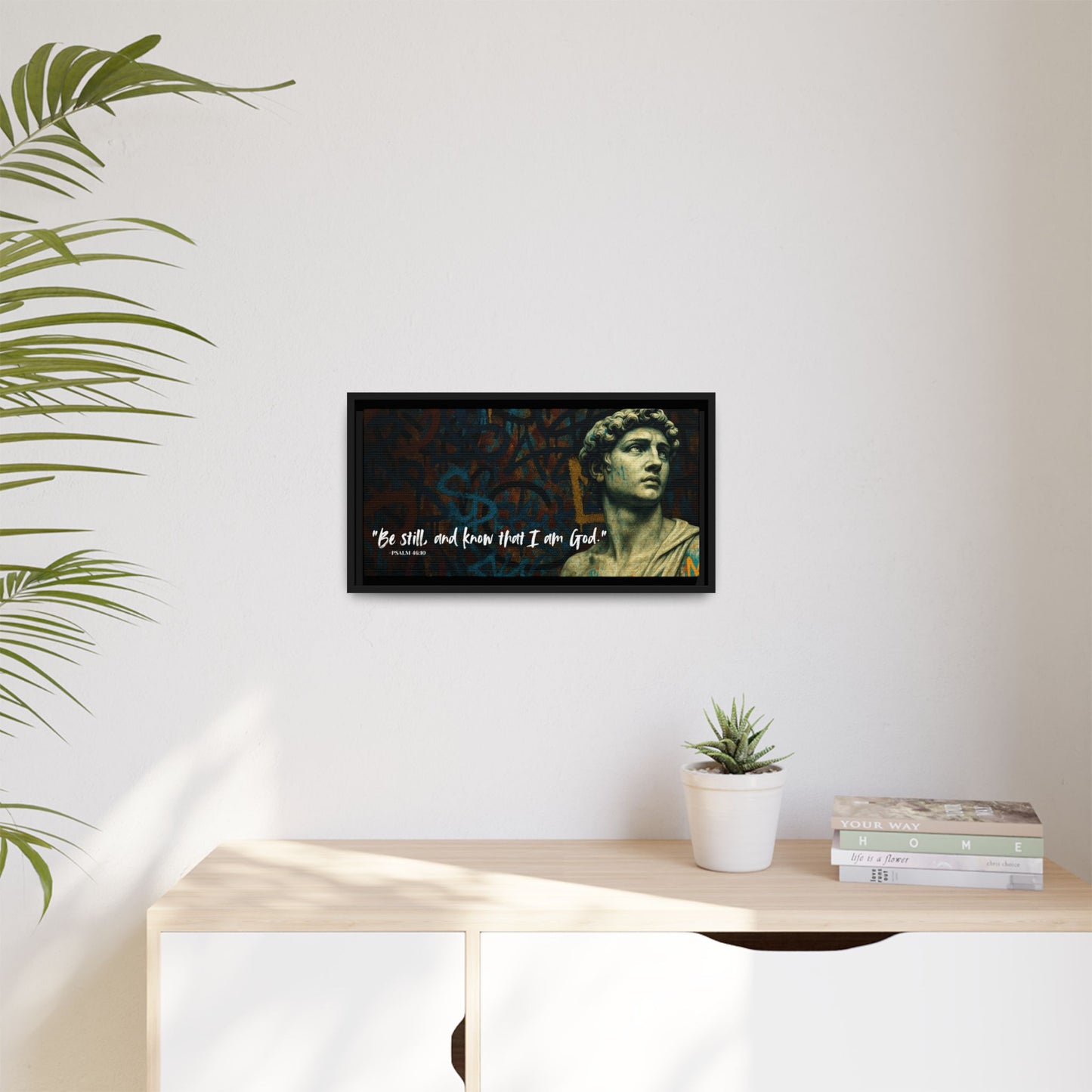 "Be Still and Know" – Psalm 46:10 Graffiti-Inspired Statue Wall Art