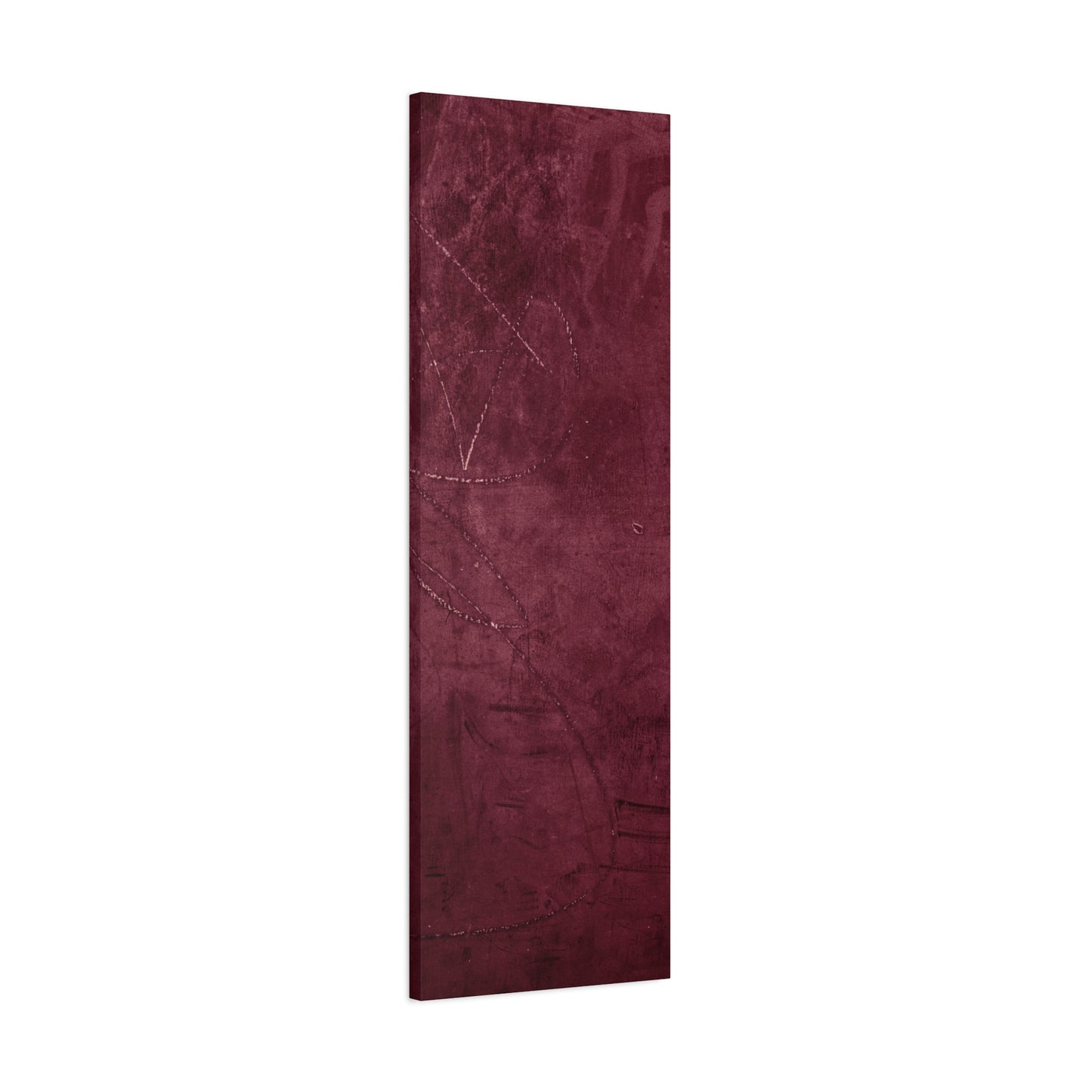 Modern Abstract Wall Art Canvas Print - Matte Burgundy Design
