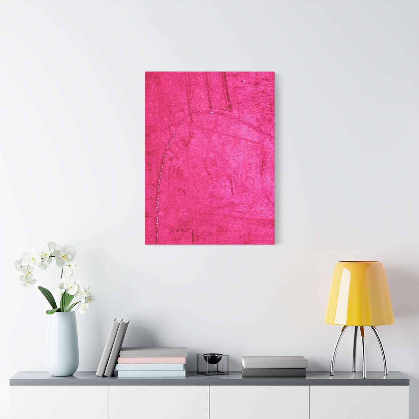 Vibrant Pink Stretched Canvas Art - 1.25" Matte Finish