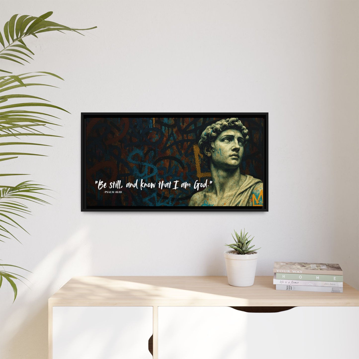 "Be Still and Know" – Psalm 46:10 Graffiti-Inspired Statue Wall Art