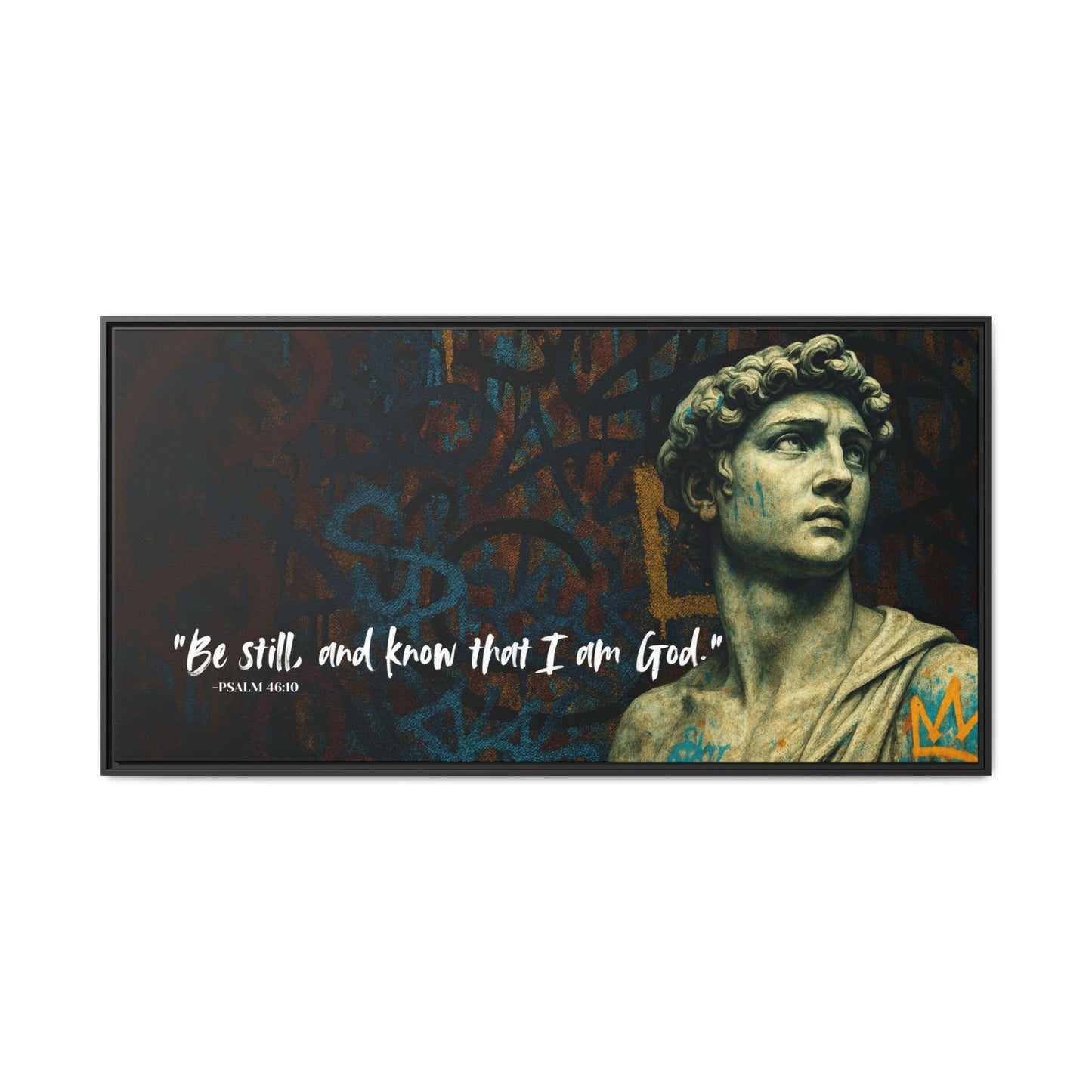 "Be Still and Know" – Psalm 46:10 Graffiti-Inspired Statue Wall Art