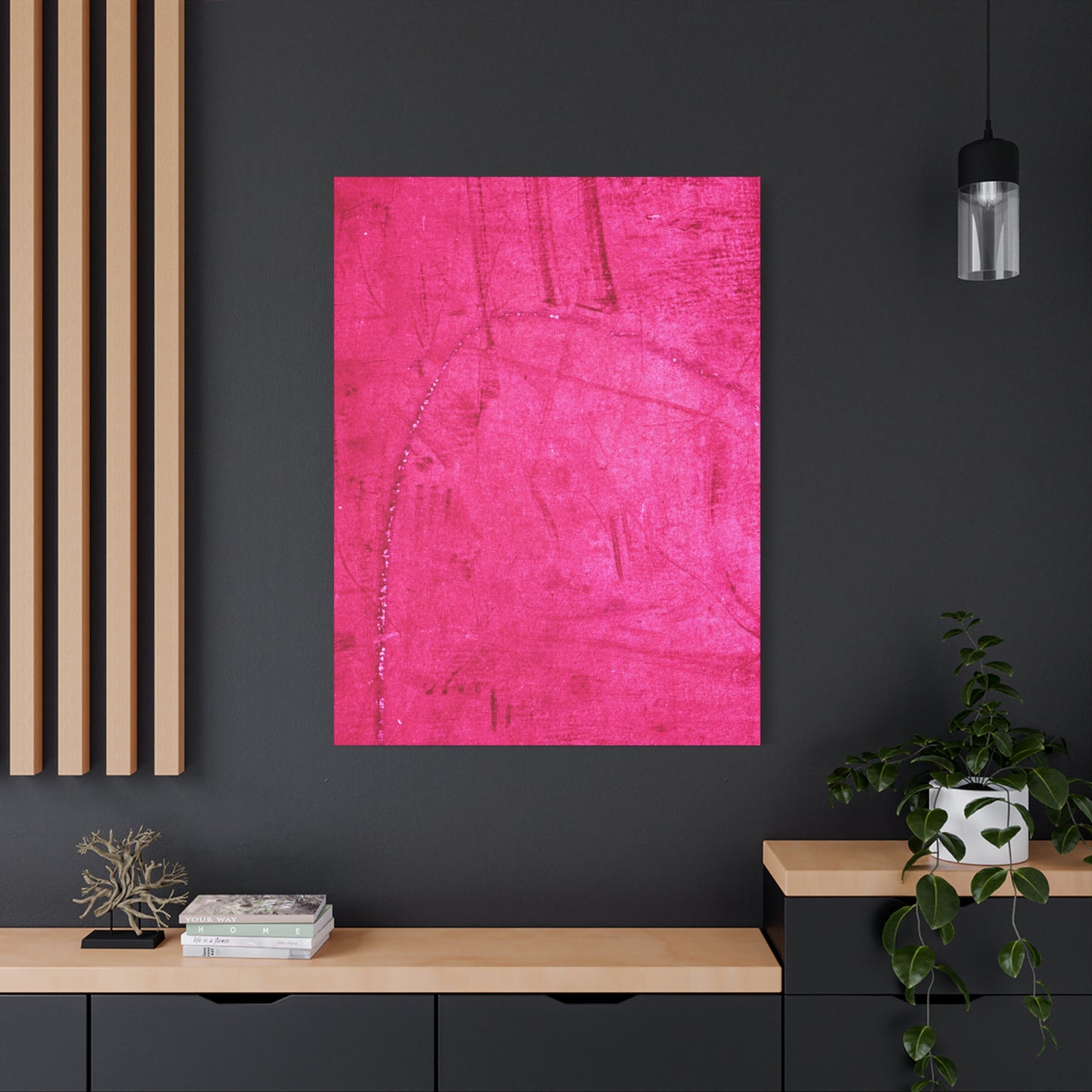 Vibrant Pink Stretched Canvas Art - 1.25" Matte Finish