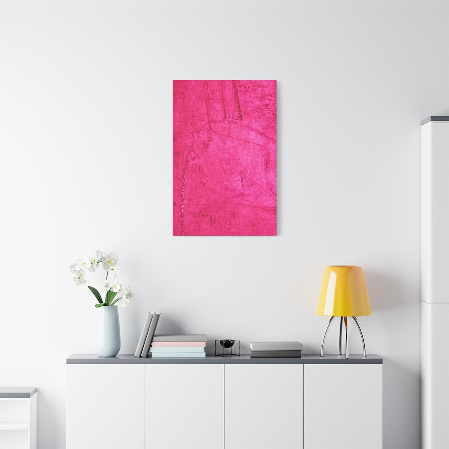Vibrant Pink Stretched Canvas Art - 1.25" Matte Finish
