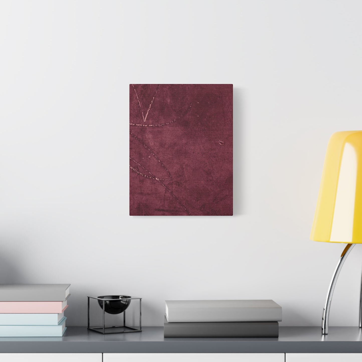 Modern Abstract Wall Art Canvas Print - Matte Burgundy Design
