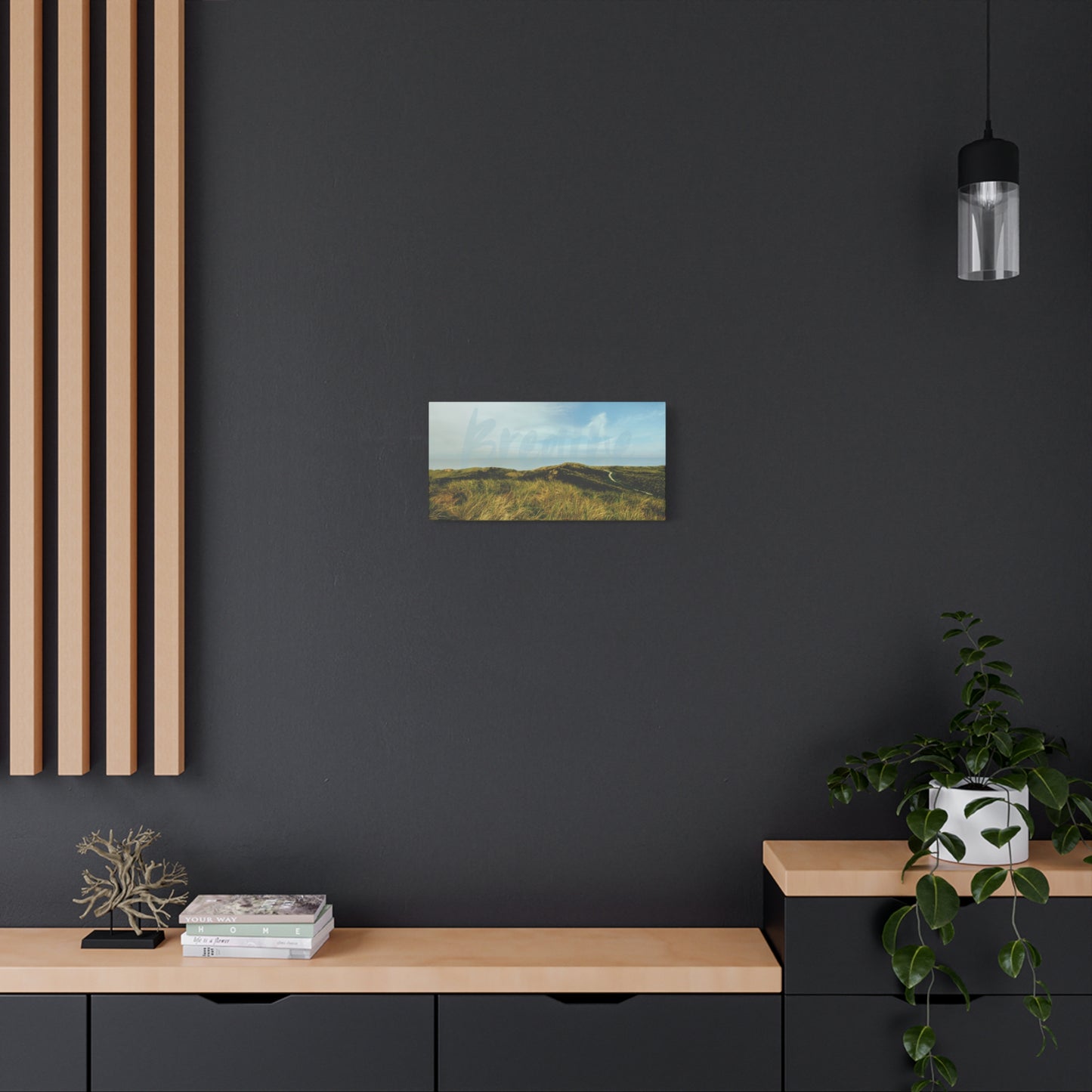Breathe Motivational Landscape Wall Art – Tranquil Nature Canvas Print for Mindfulness, Meditation, and Home Décor
