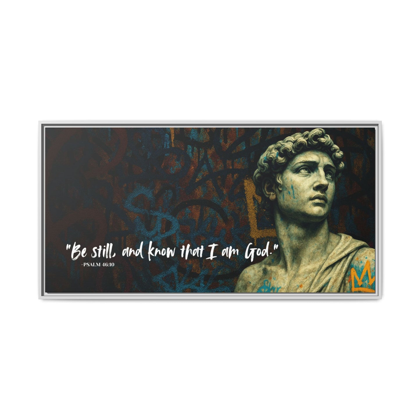 "Be Still and Know" – Psalm 46:10 Graffiti-Inspired Statue Wall Art