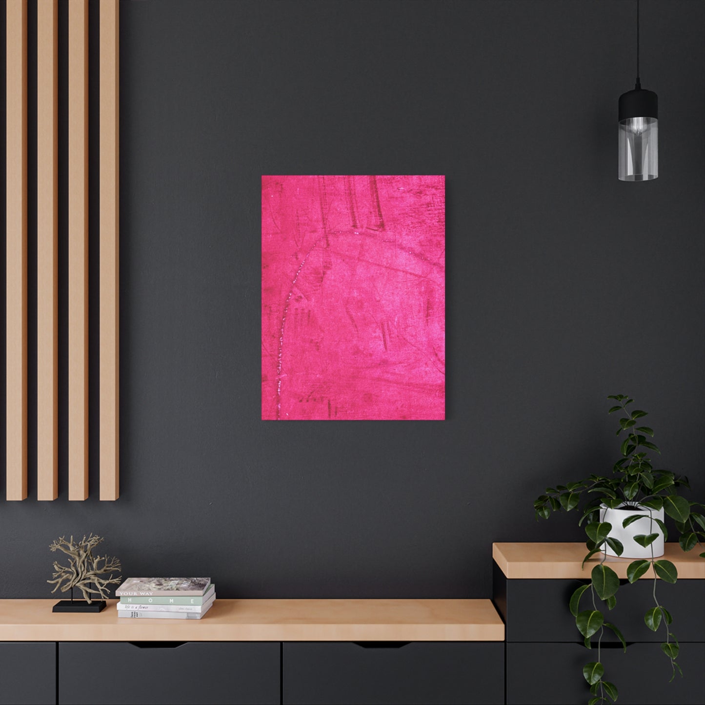 Vibrant Pink Stretched Canvas Art - 1.25" Matte Finish