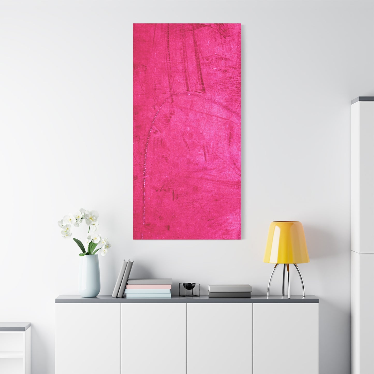 Vibrant Pink Stretched Canvas Art - 1.25" Matte Finish